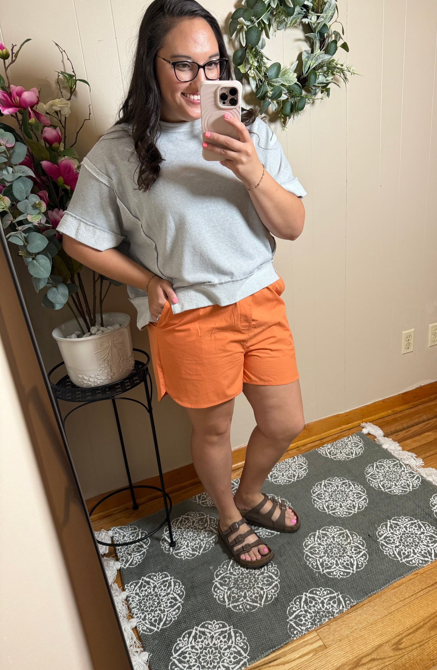 Poplin High-Waist Easy Shorts