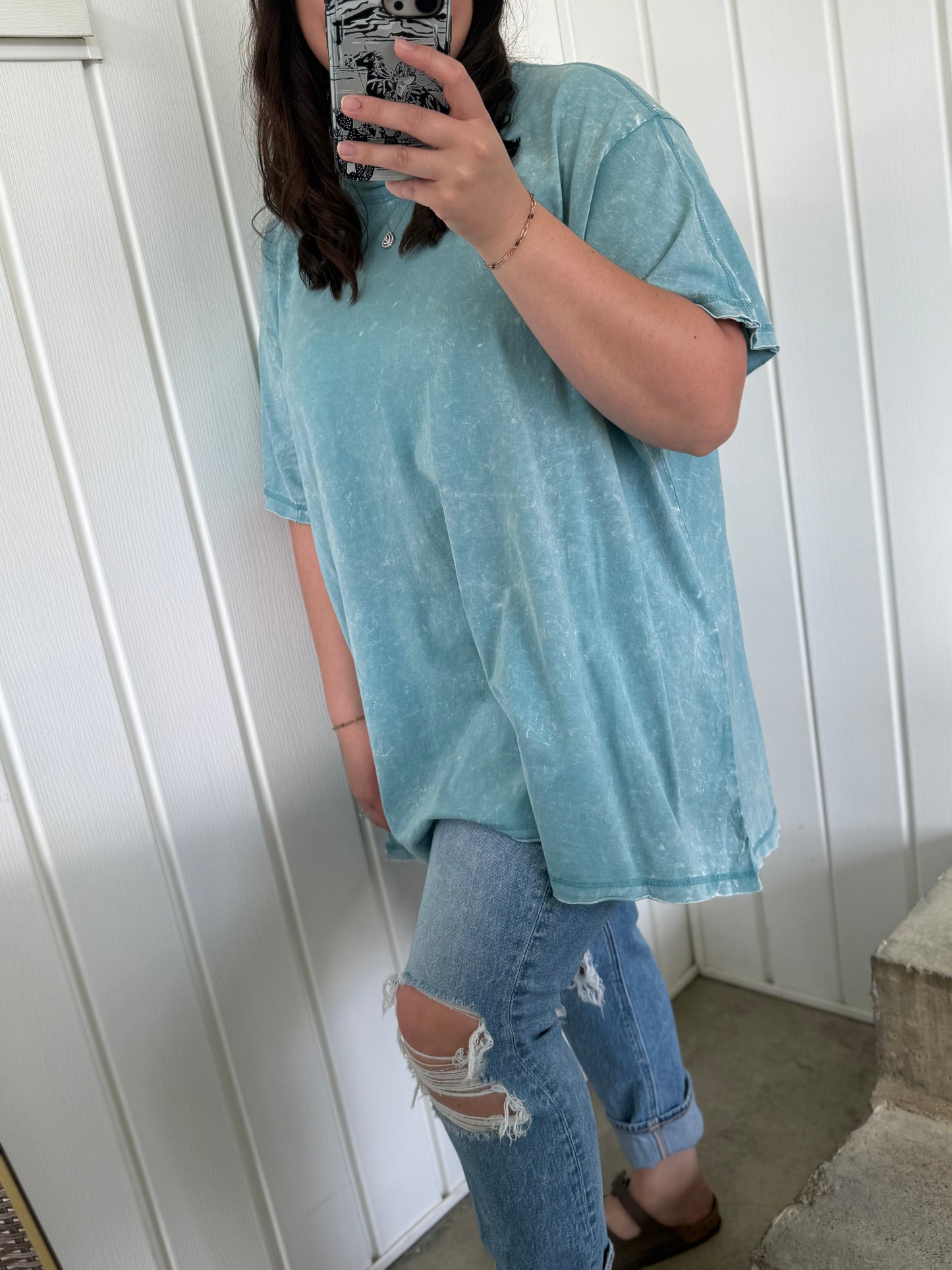 Crinkle Washed Cotton Oversized Top