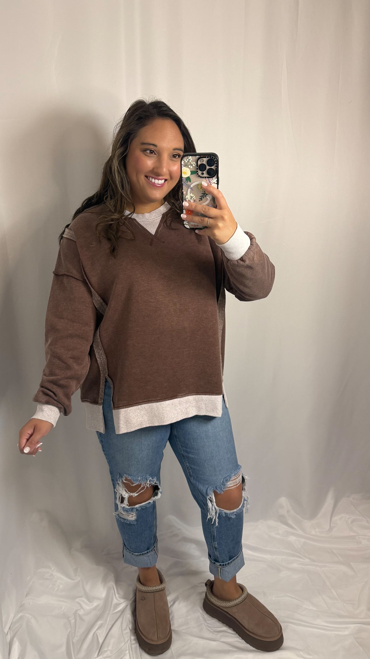 The Mocha Mornings Pullover- Brown