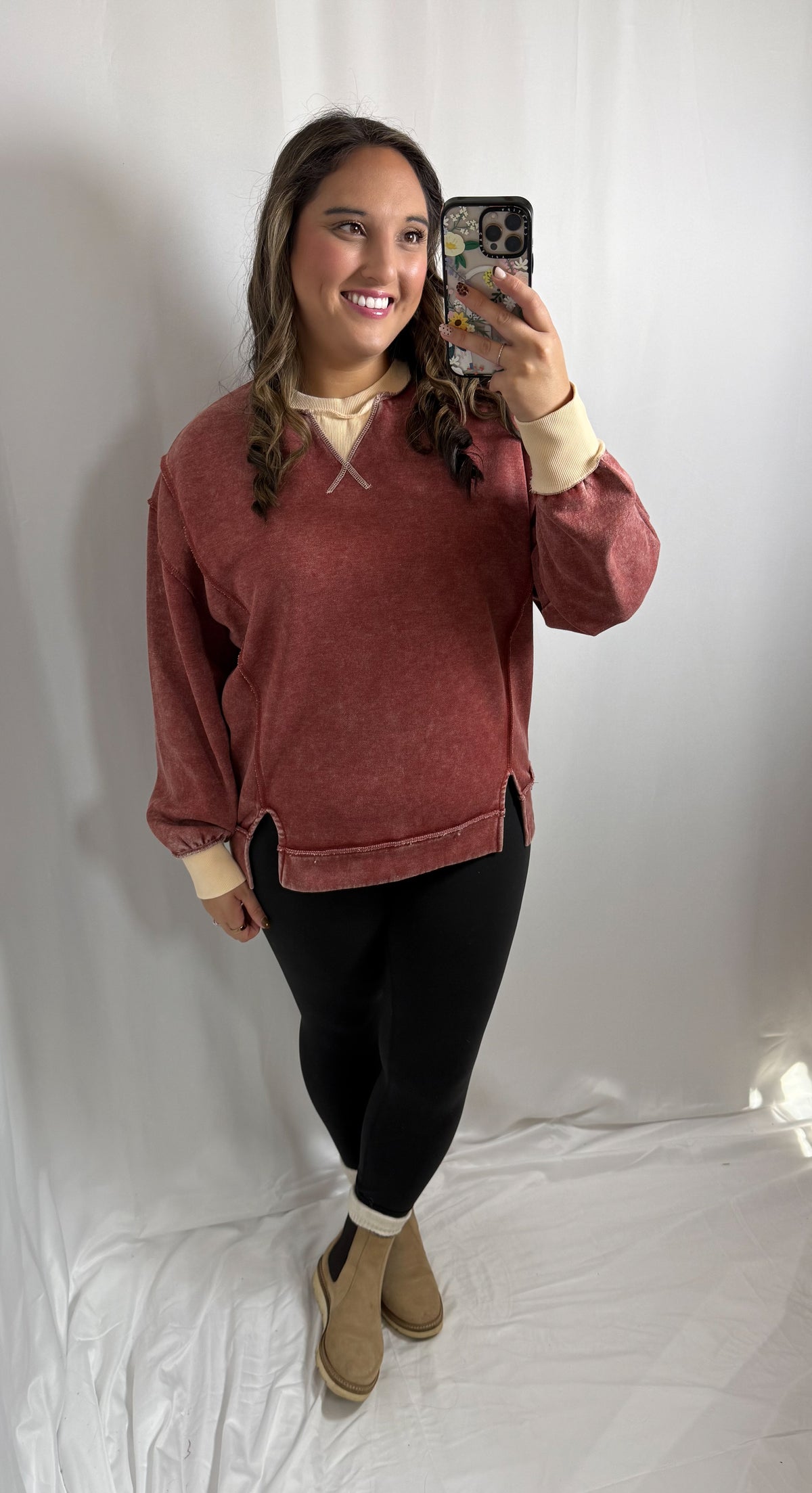 The Vintage Rust Pullover- DARK RUST
