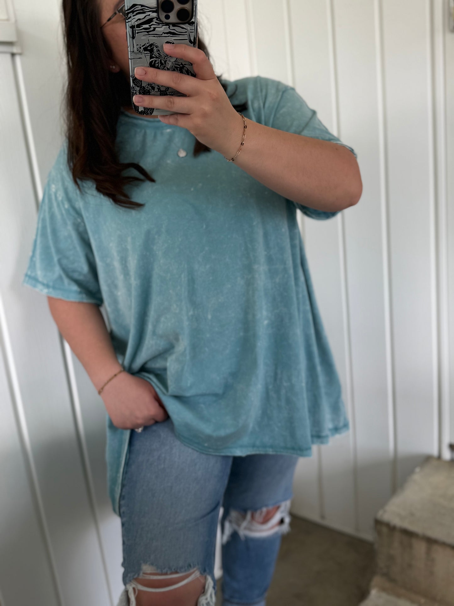 Crinkle Washed Cotton Oversized Top