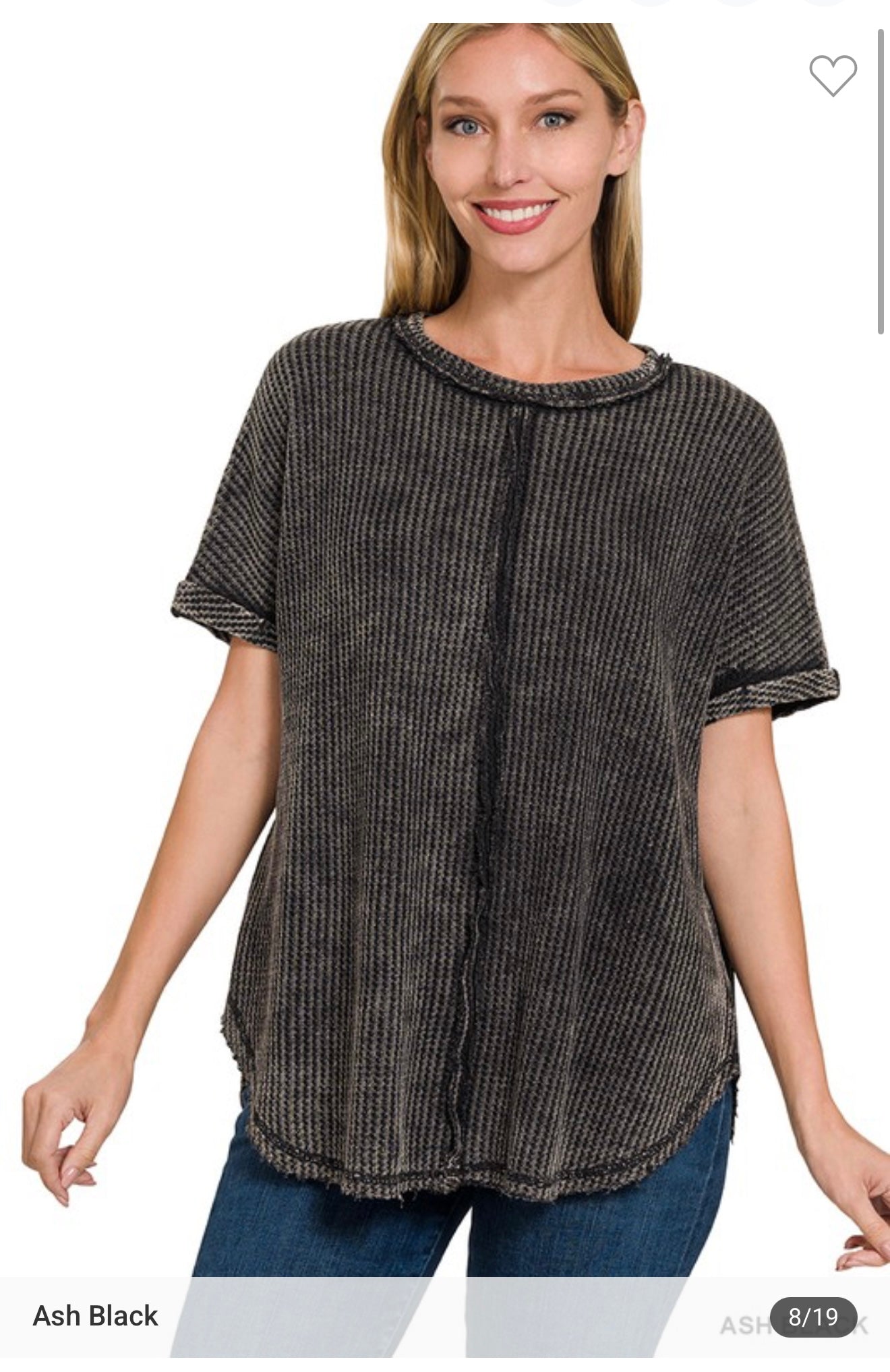 Nikki's Waffle Short Sleeve Top