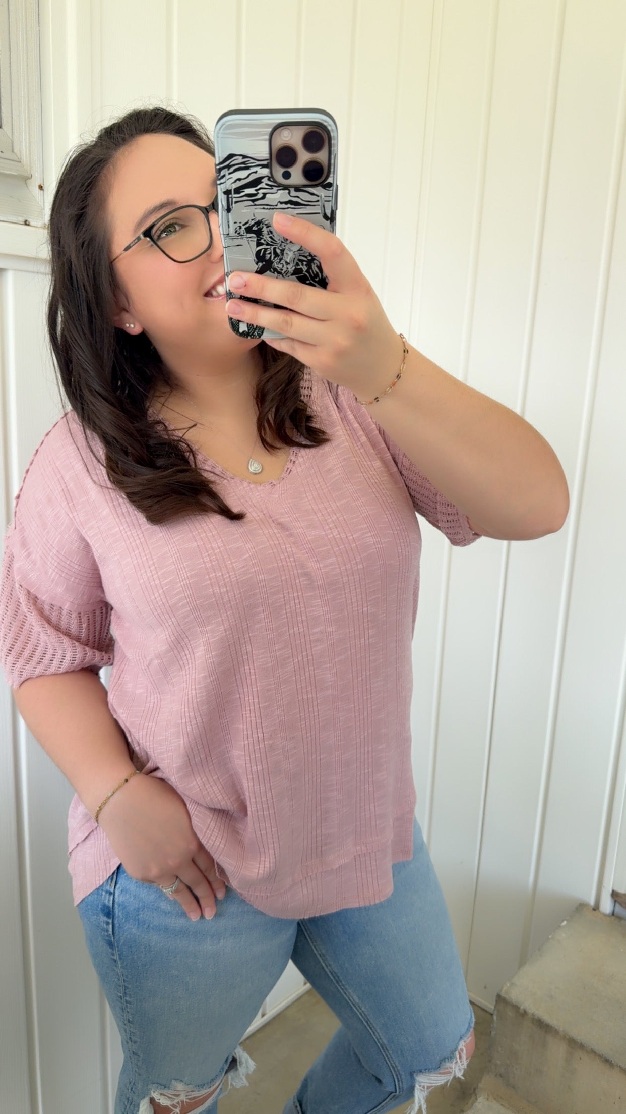 Rachel's Blush Knit Comfy Top