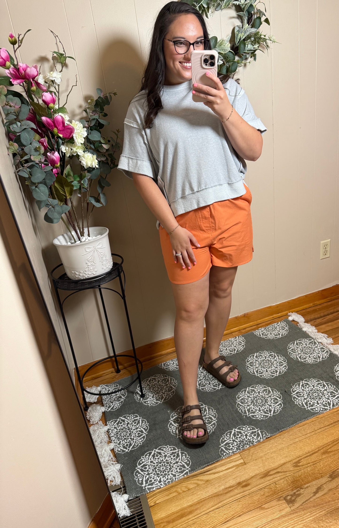 Poplin High-Waist Easy Shorts