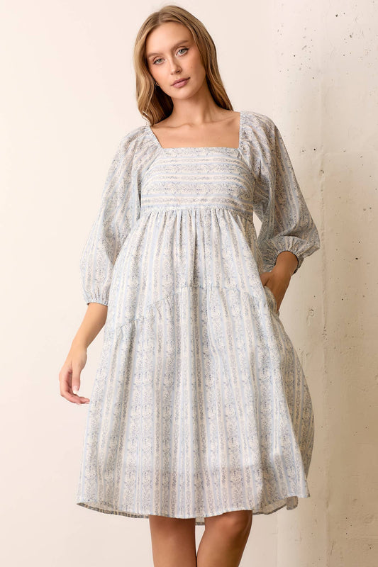 Donna's Floral Stripe Dress