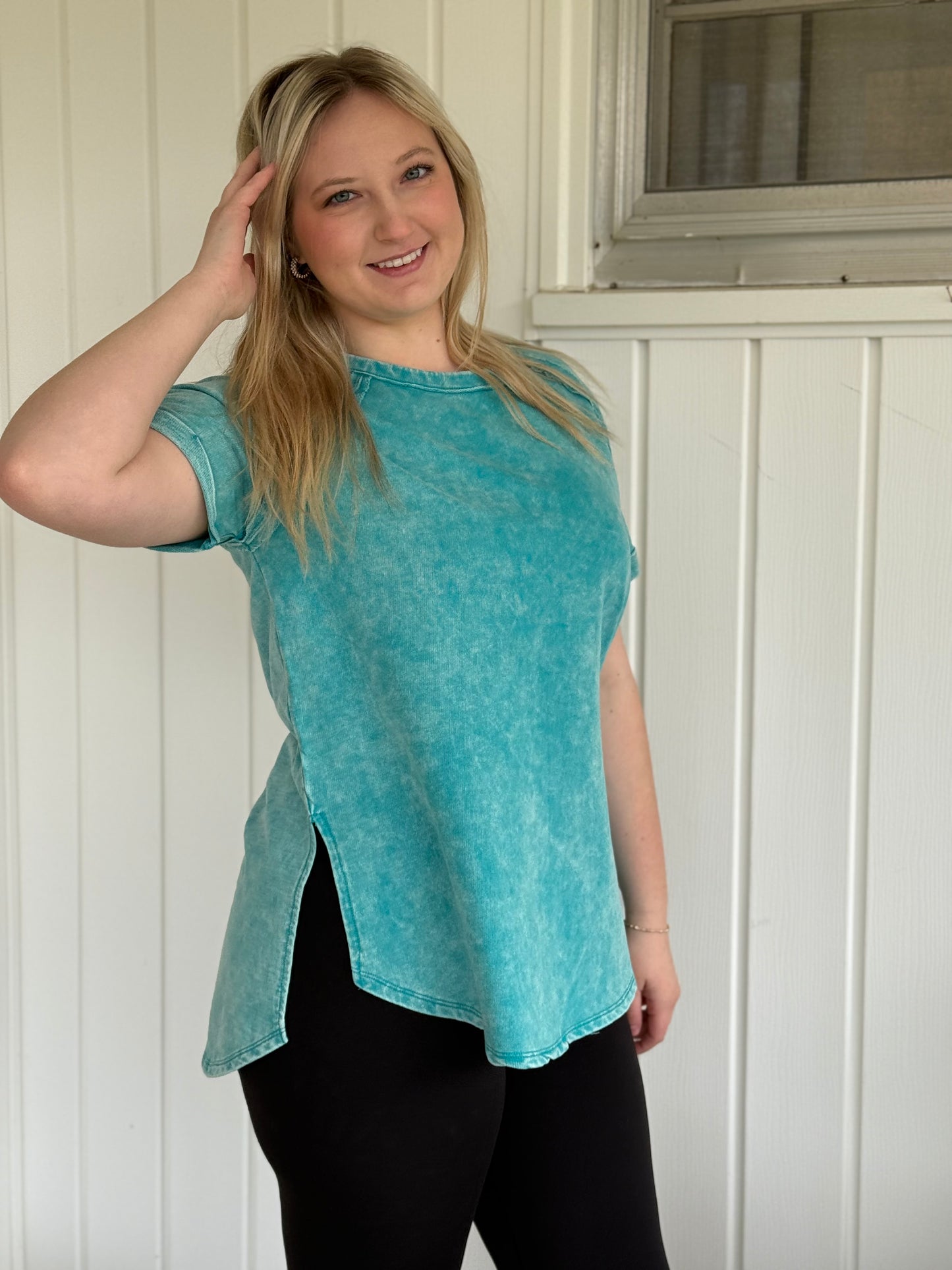 Abby's Acid Color Wash Short Sleeve Top