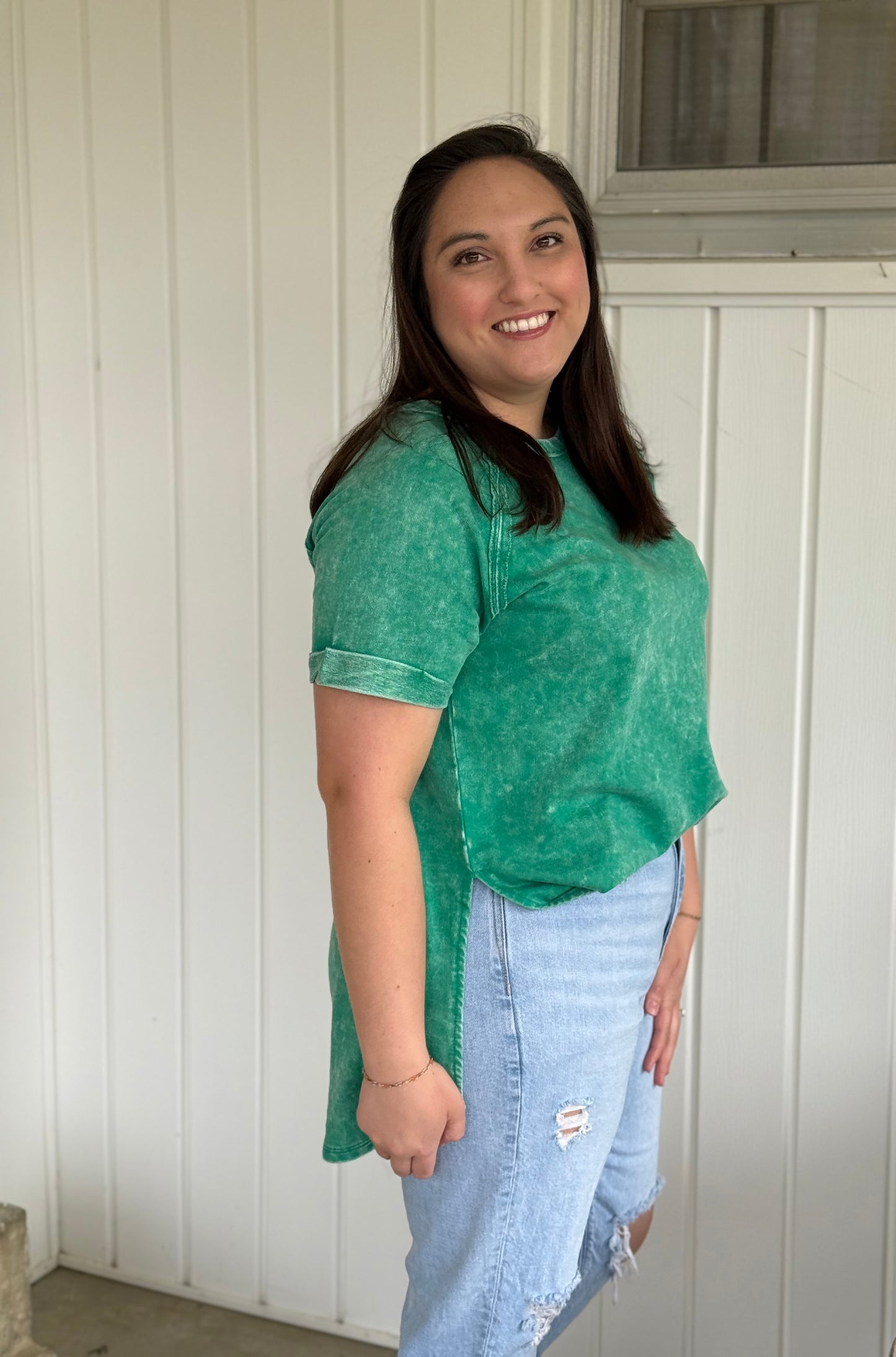 Abby's Acid Color Wash Short Sleeve Top