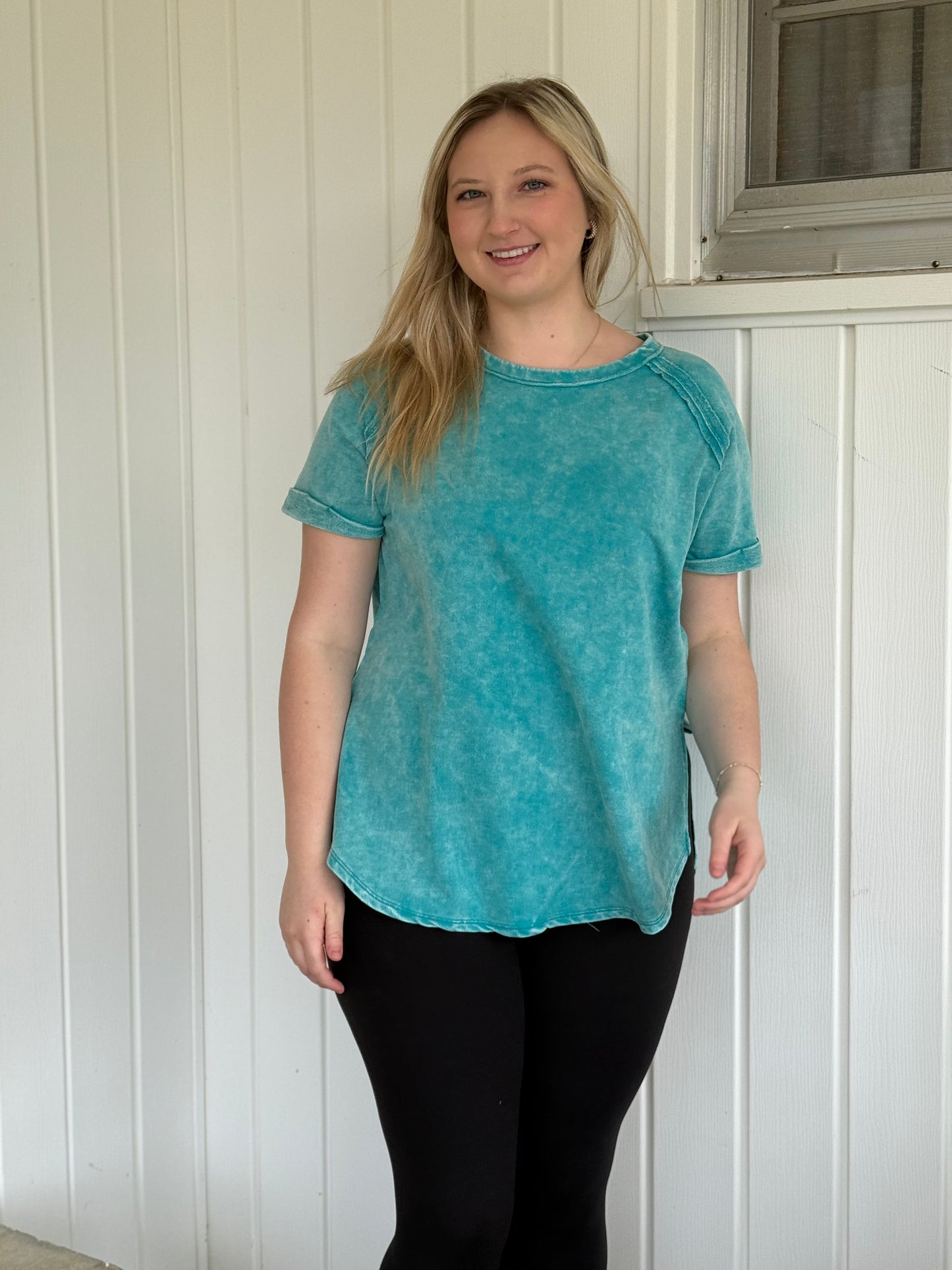 Abby's Acid Color Wash Short Sleeve Top