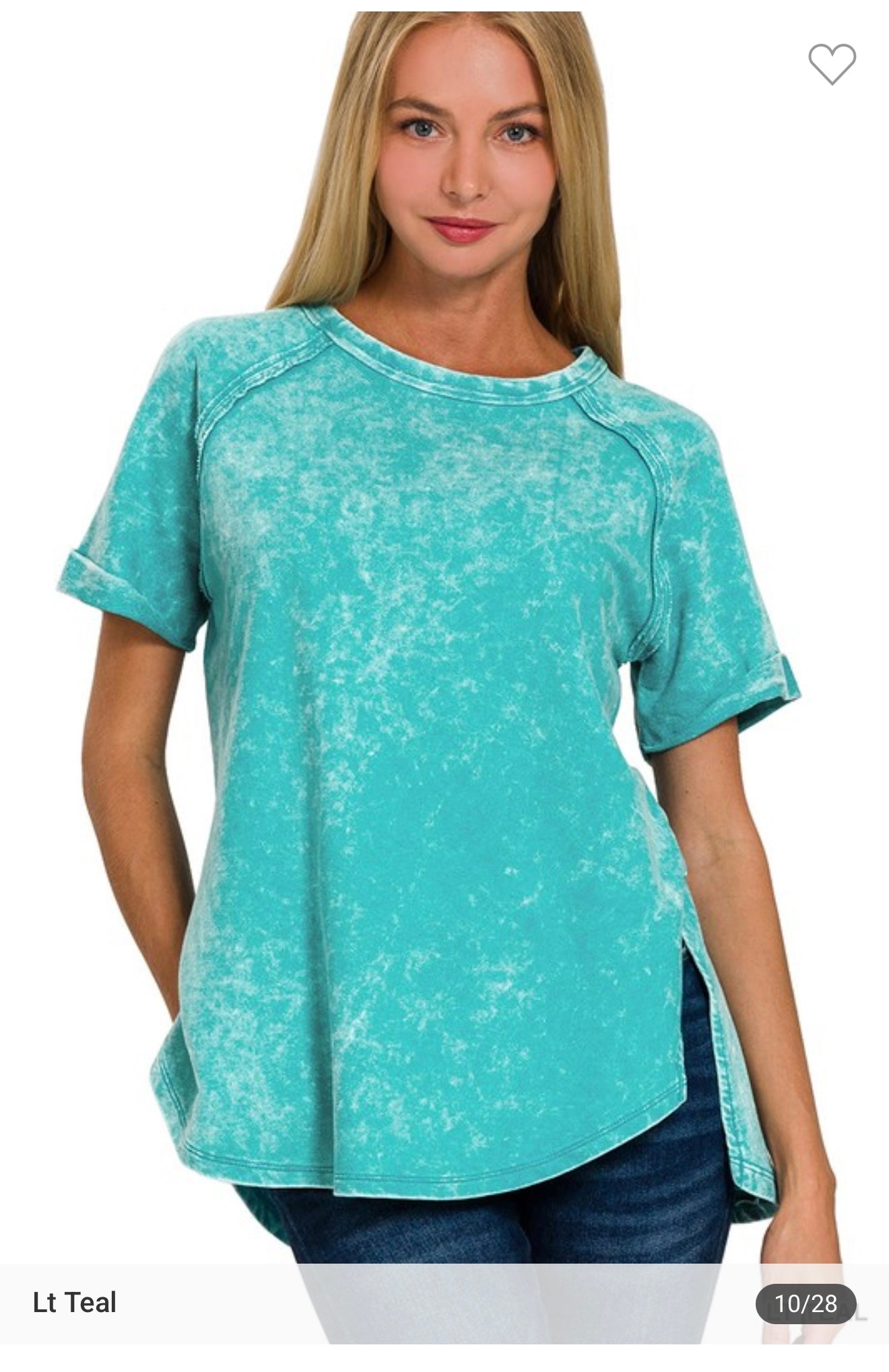 Abby's Acid Color Wash Short Sleeve Top