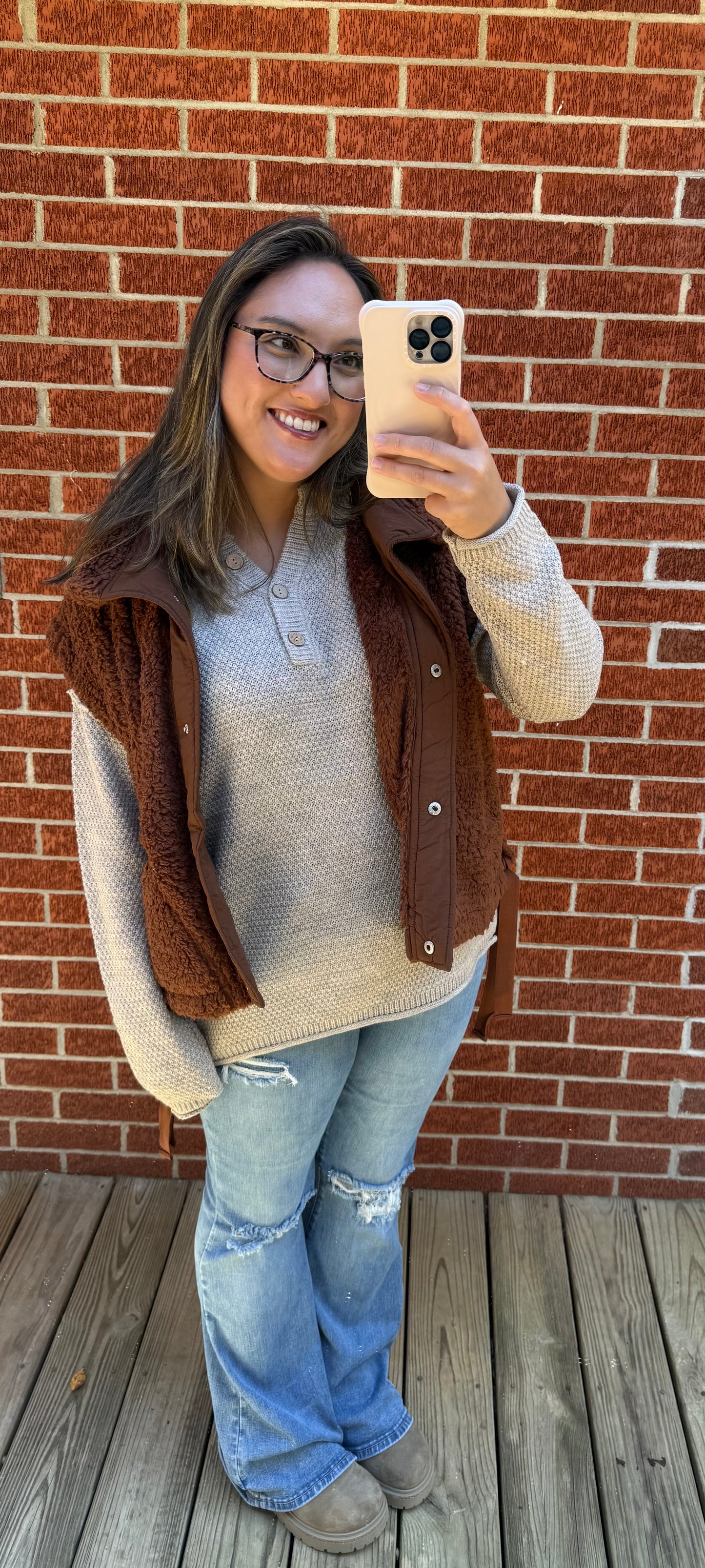 The Teddy Vest- Mocha