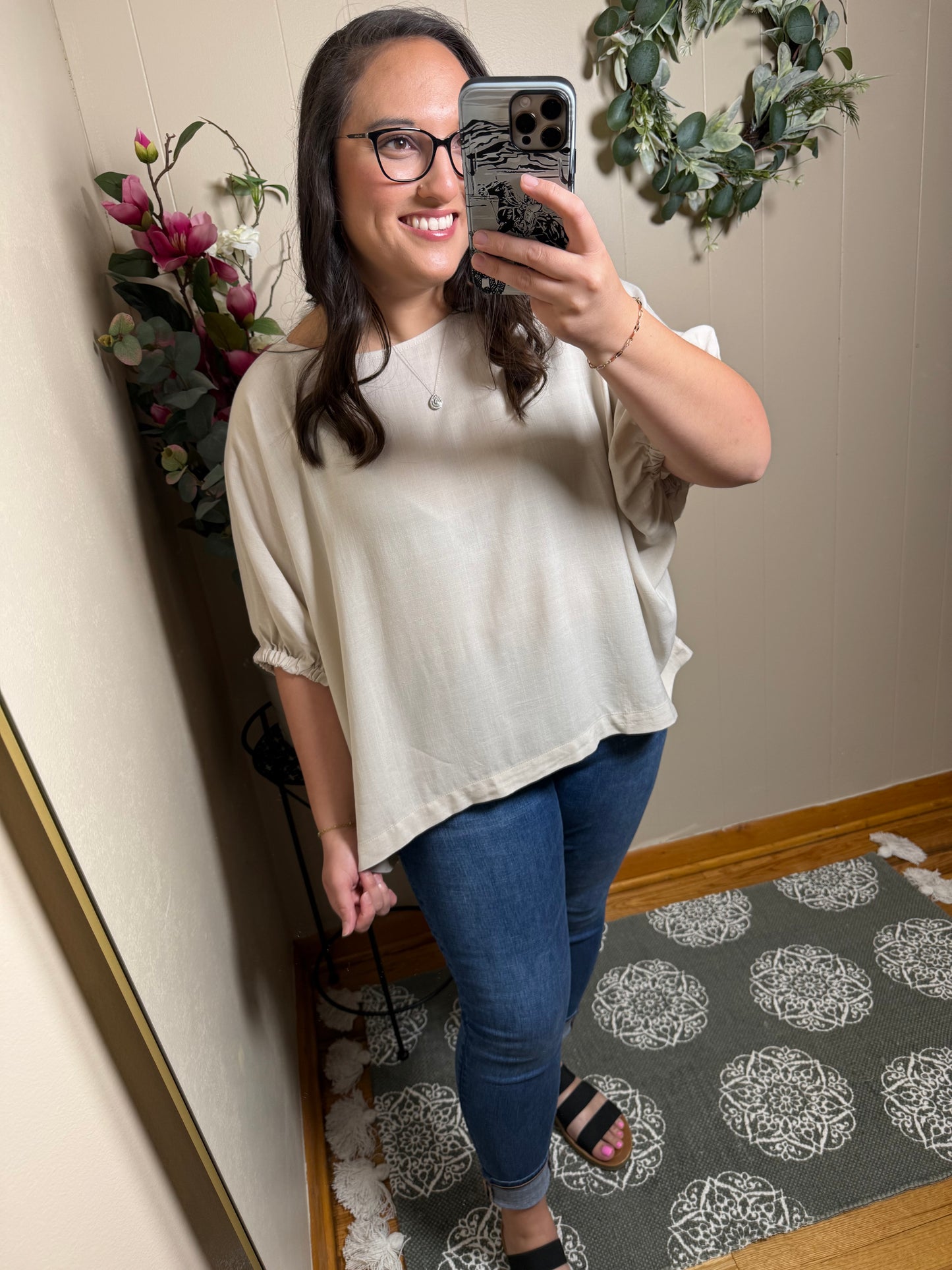 Penelope's Woven Oversized Boxy Top