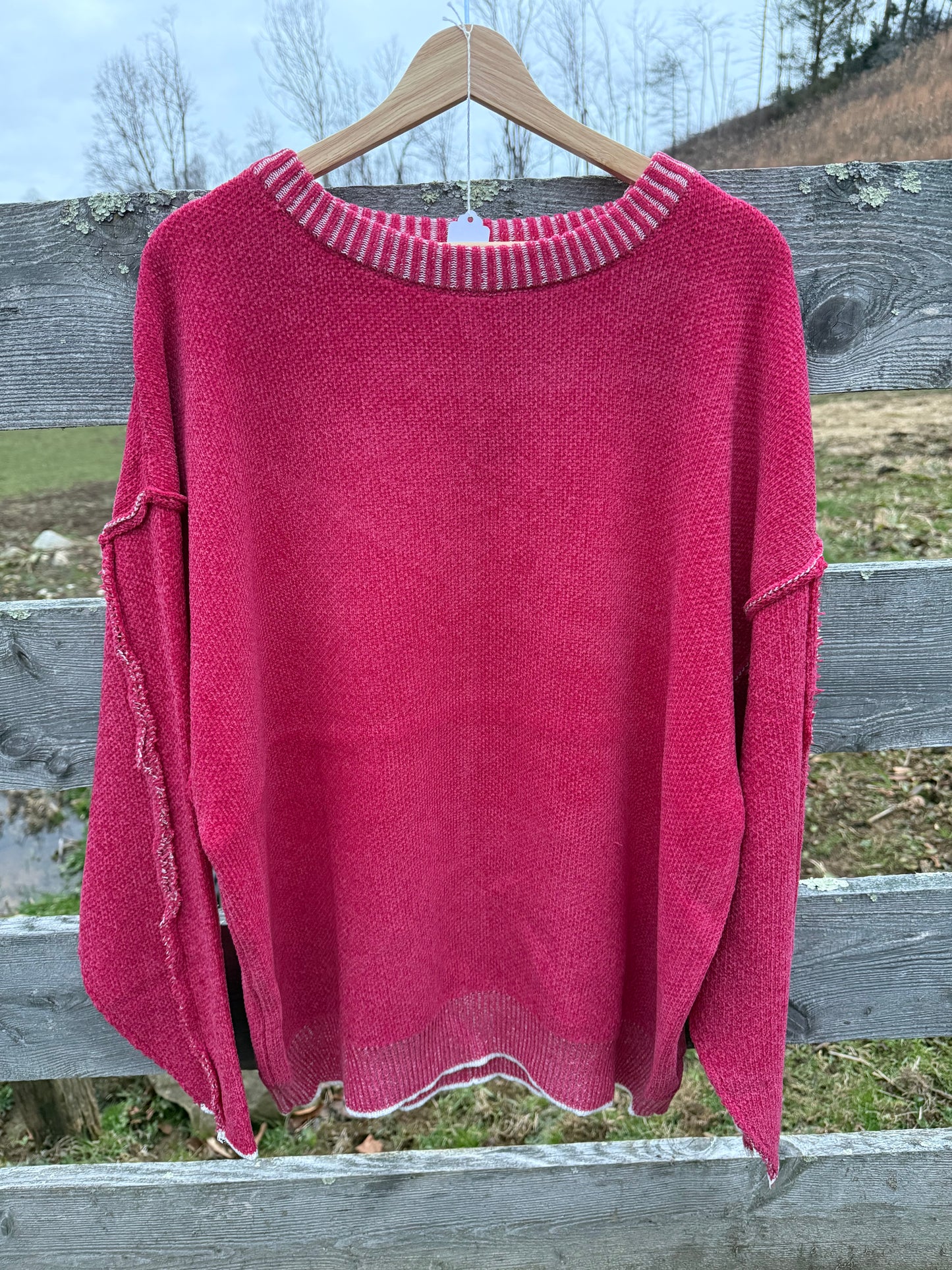 Sleigh Ride Snuggler Sweater- Red