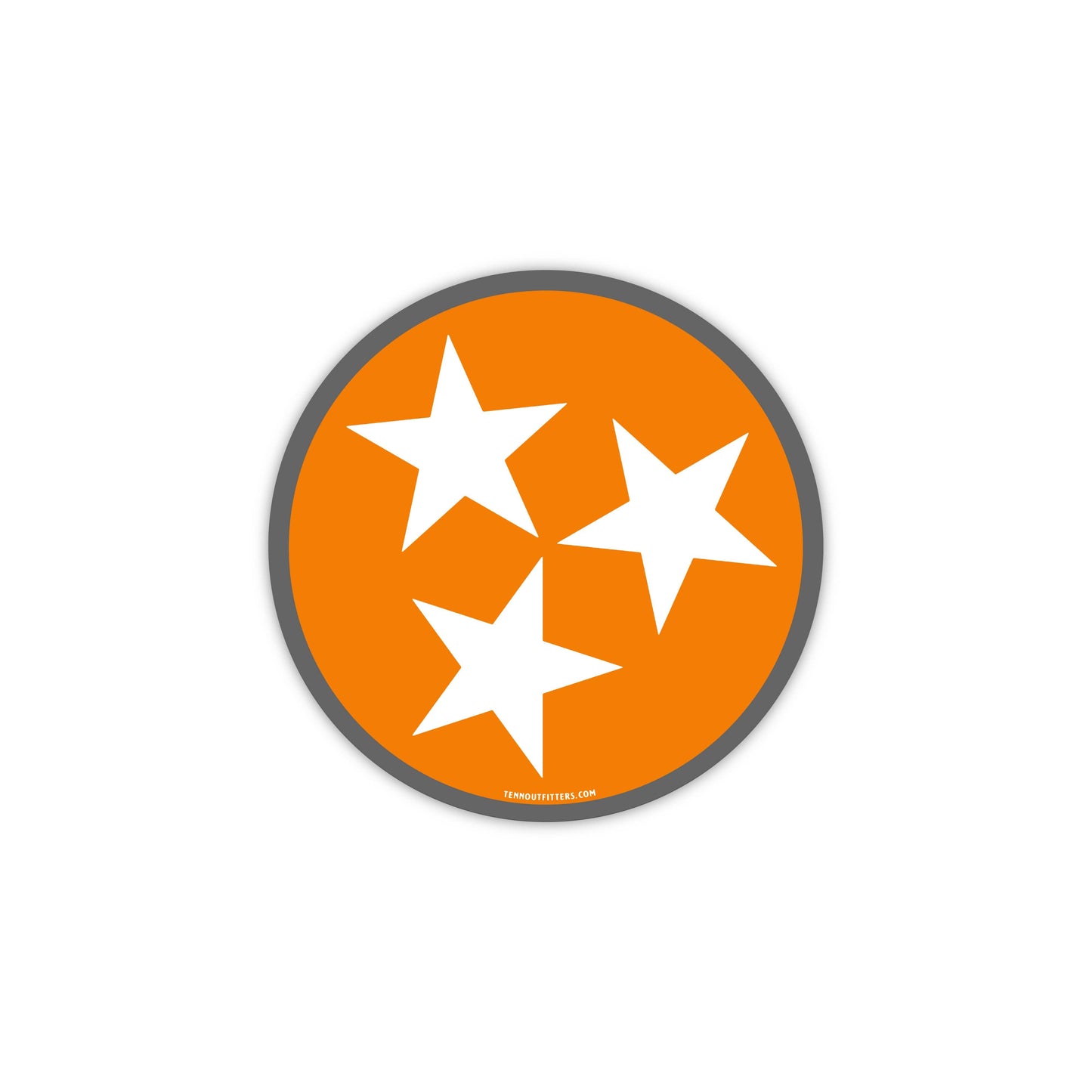 Holler Orange and Smokey Gray Tri Star Sticker