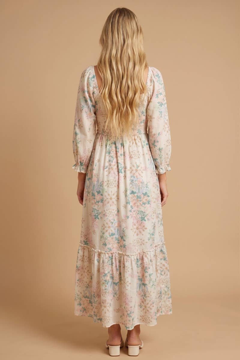 Vintage Dream Floral Maxi Dress