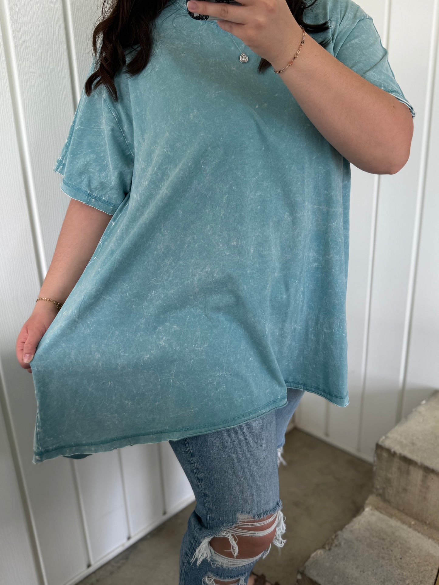 Crinkle Washed Cotton Oversized Top