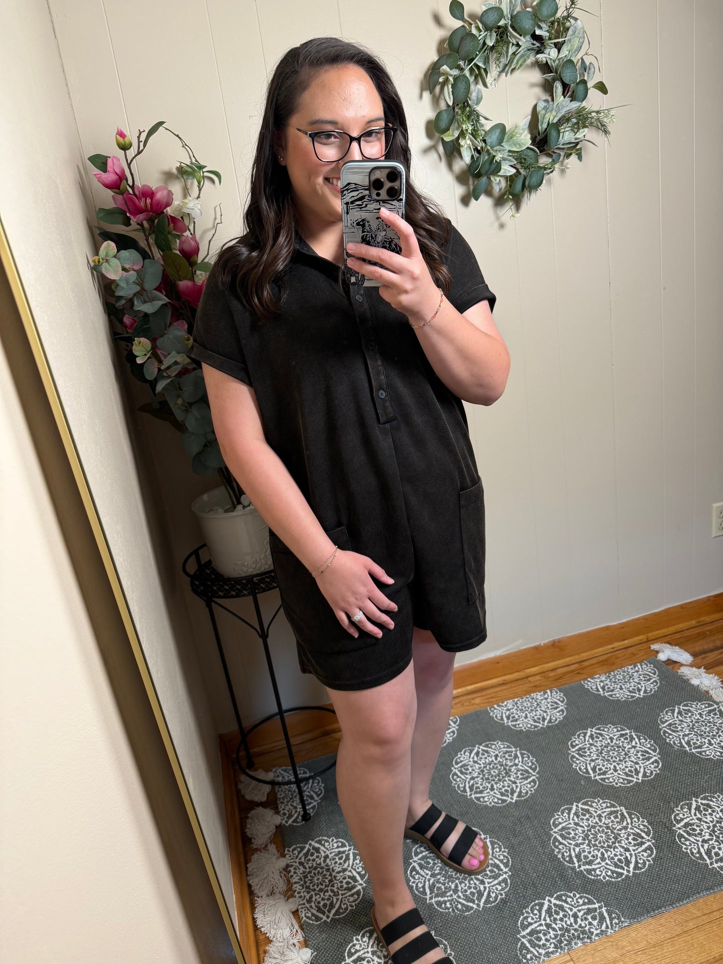 Ivy's Vintage Wash Scuba Romper