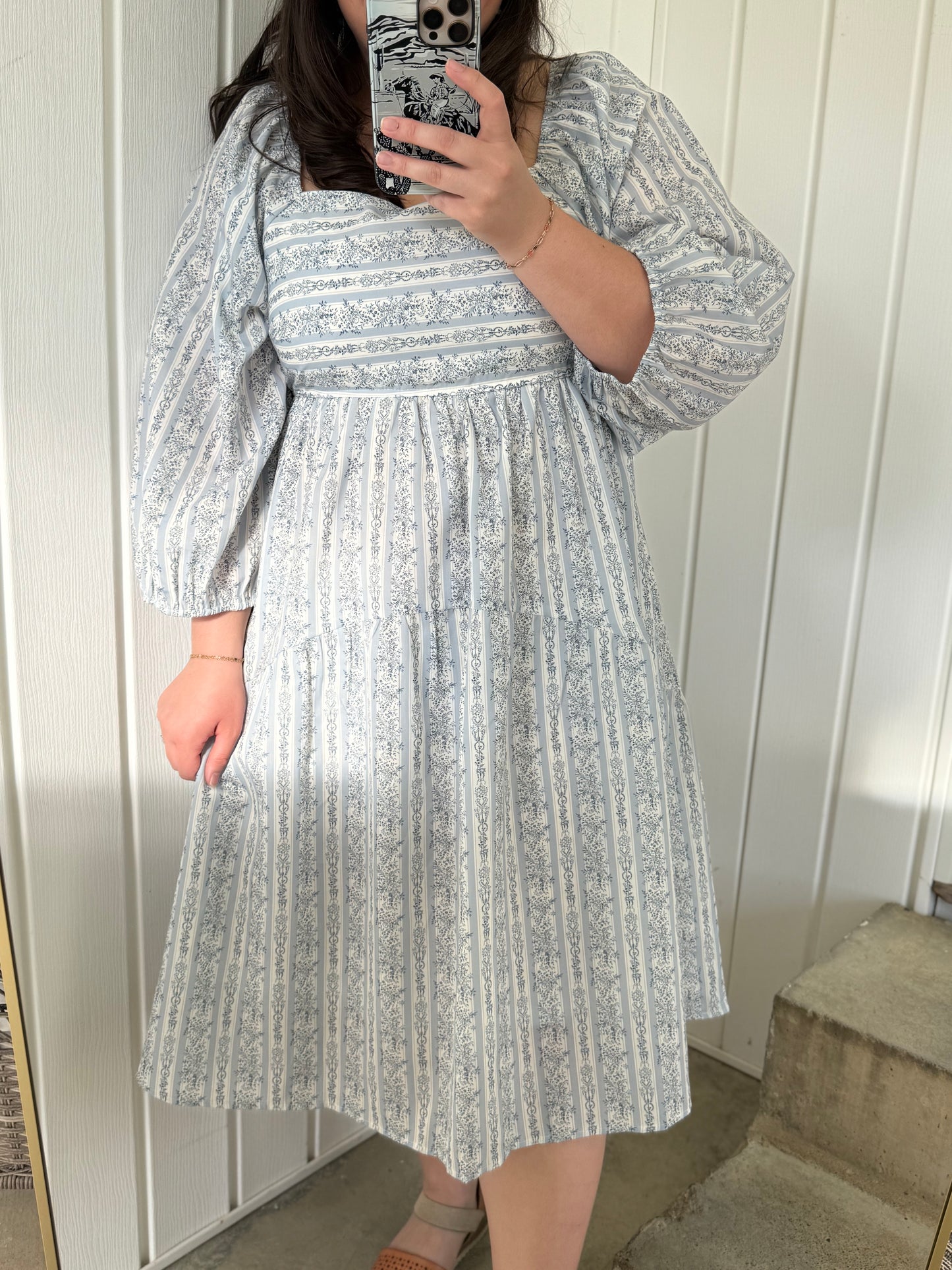 Donna's Floral Stripe Dress