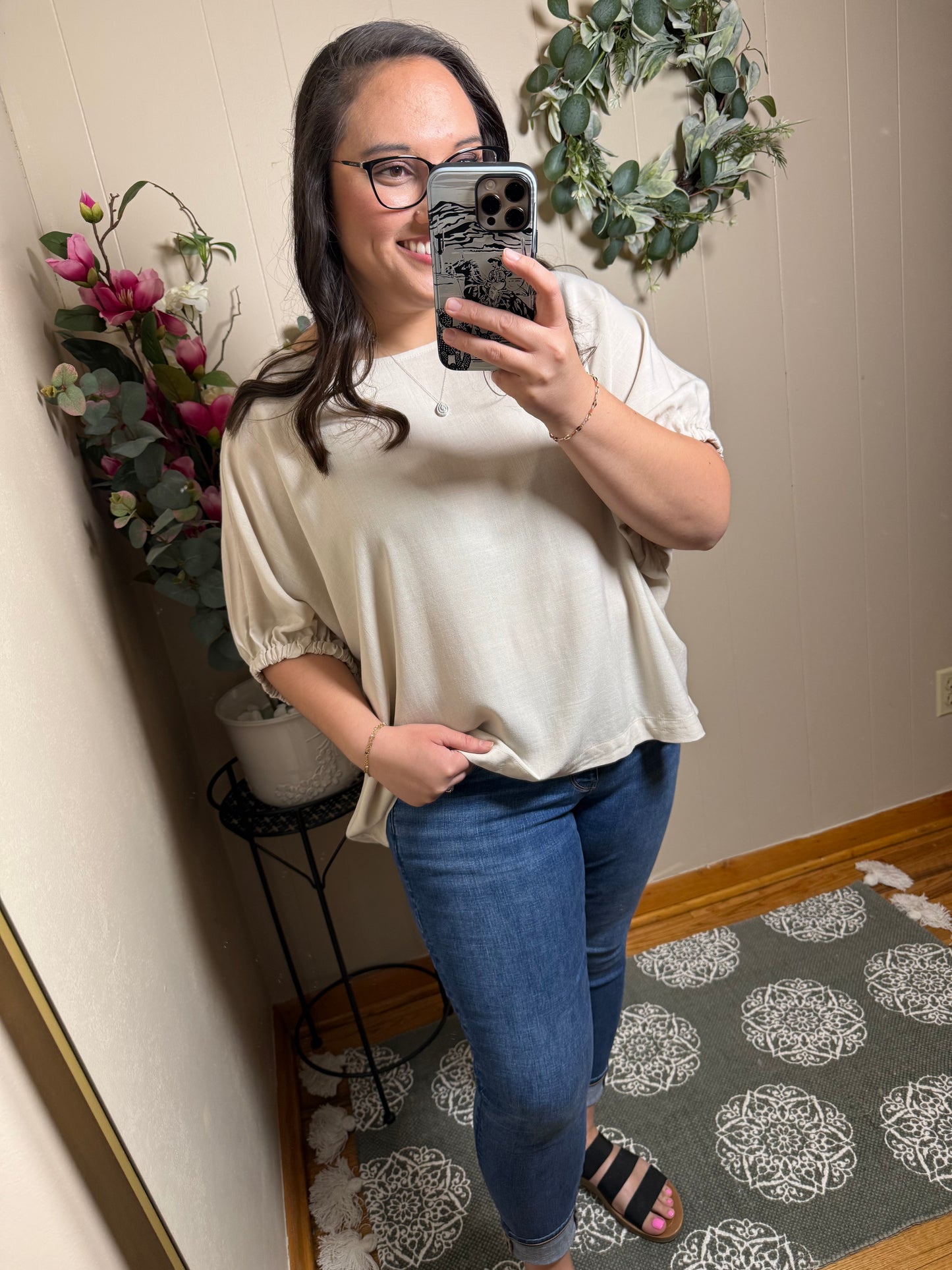 Penelope's Woven Oversized Boxy Top