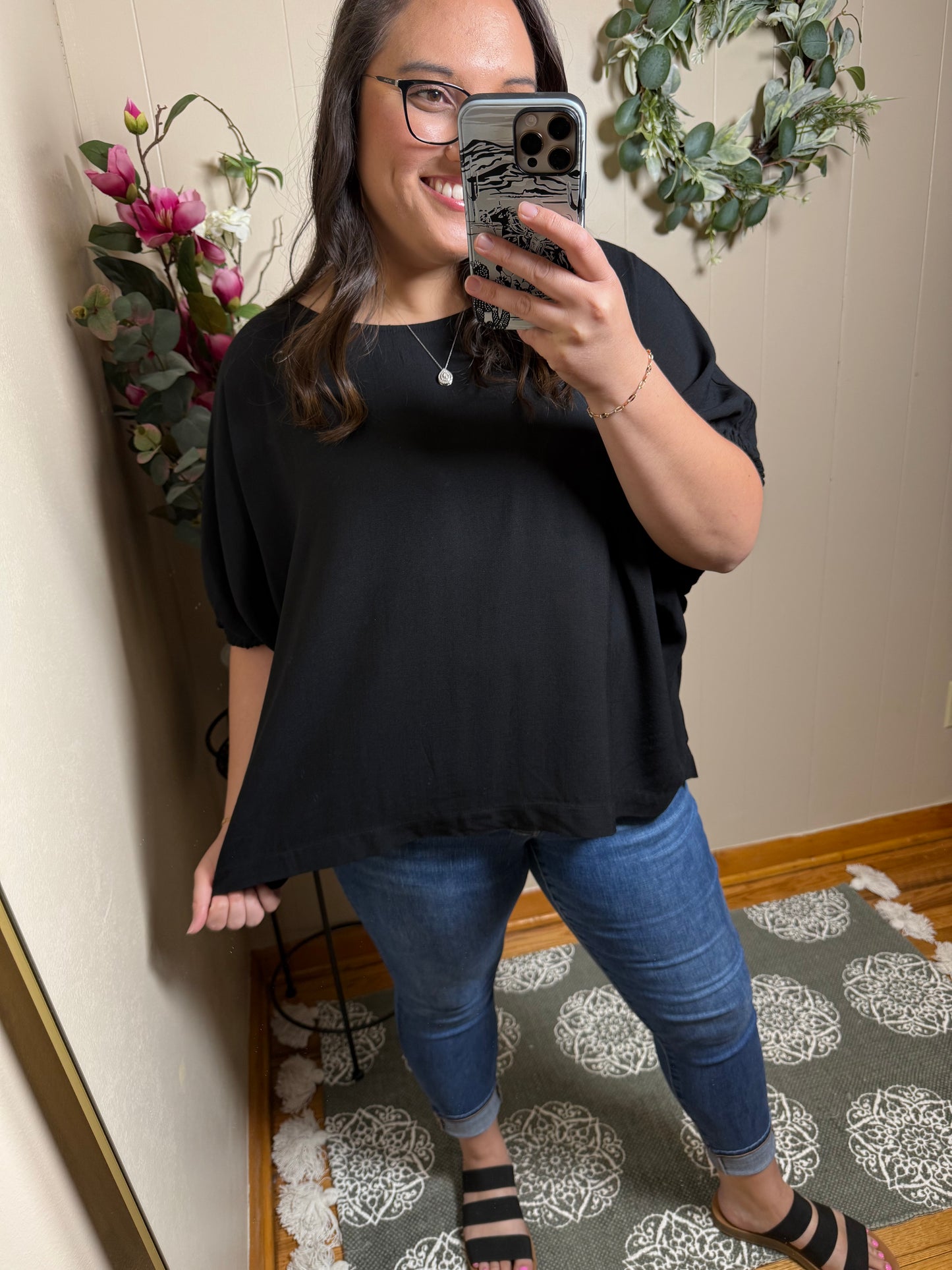 Penelope's Woven Oversized Boxy Top