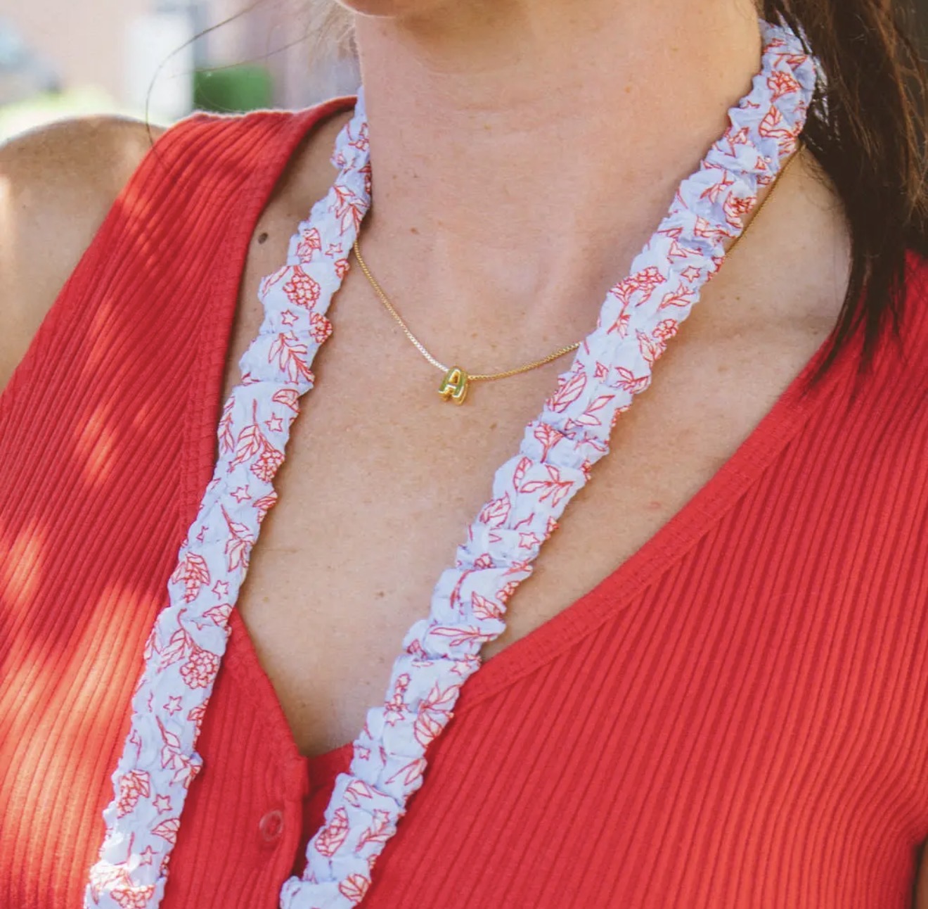 Hydrangea Floral Scrunchie Lanyard