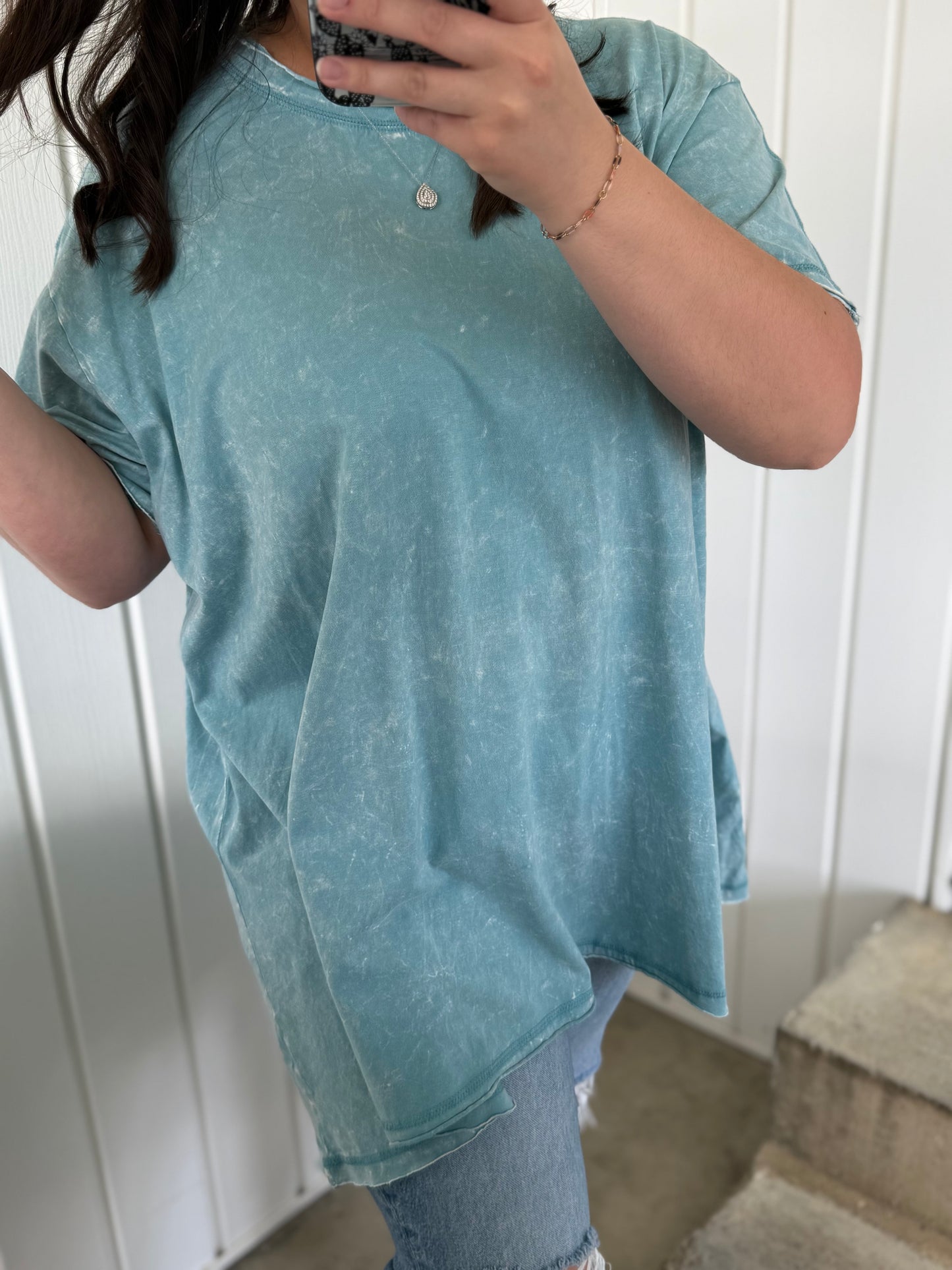 Crinkle Washed Cotton Oversized Top