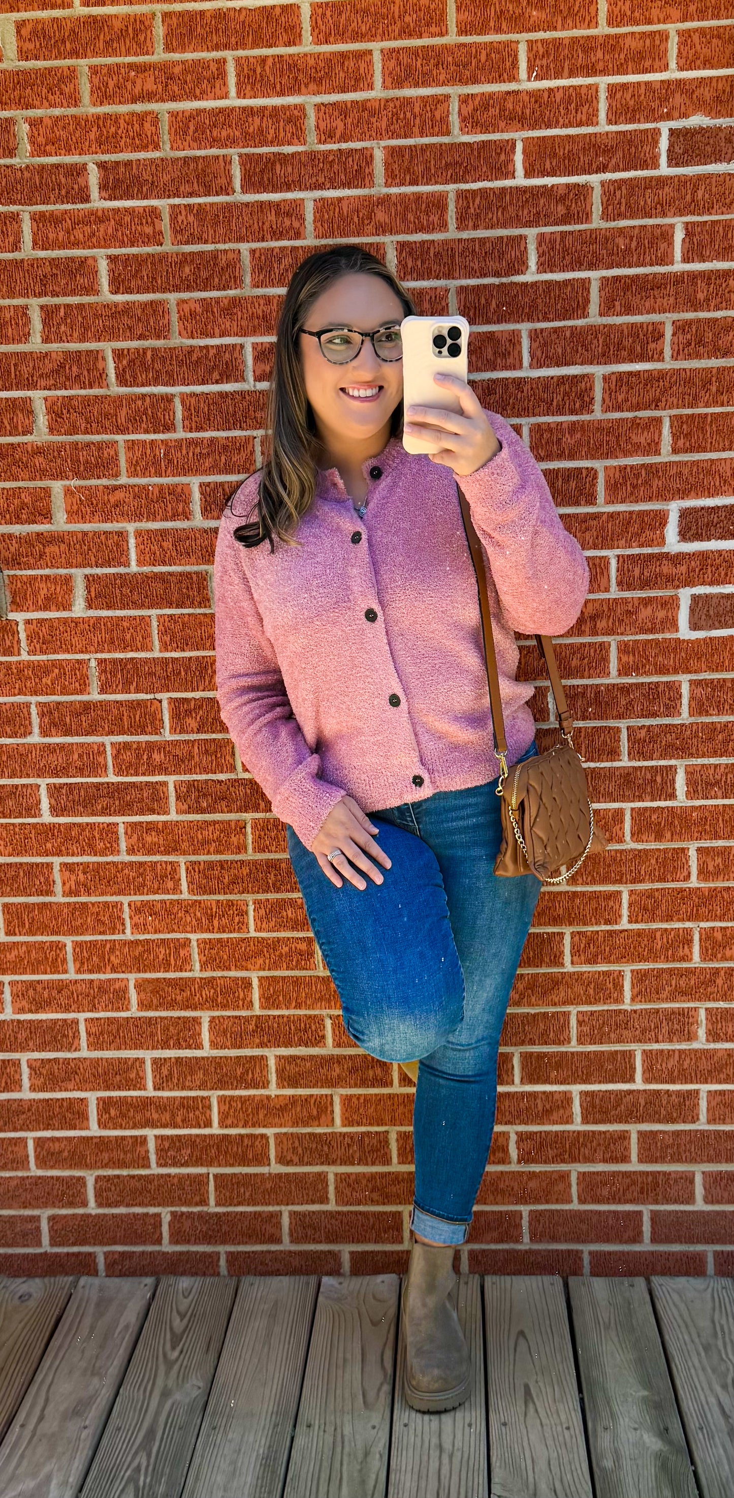 Petal Pink Cardigan- Light Rose