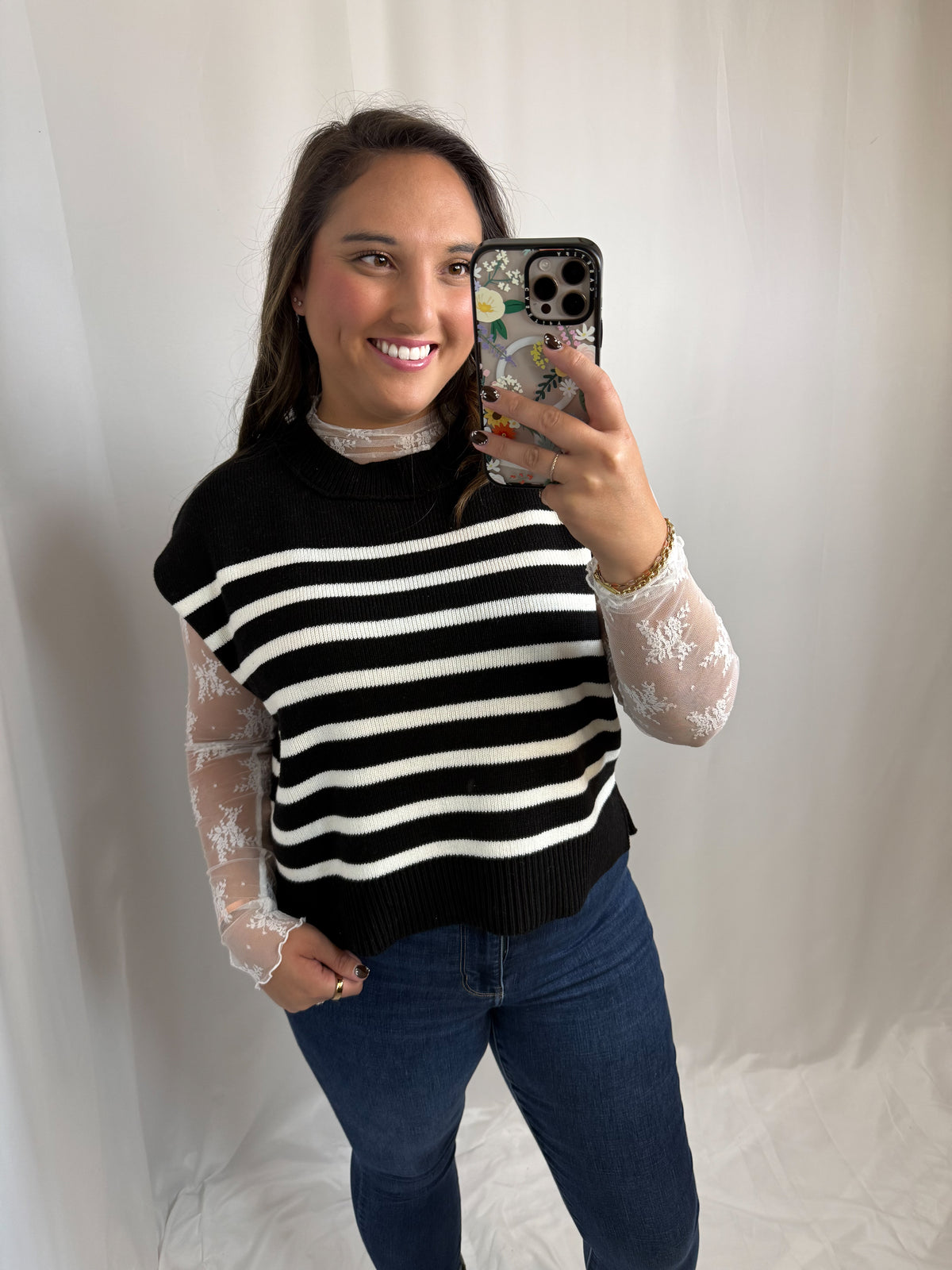 Sheer Lace Layering Top- Ivory
