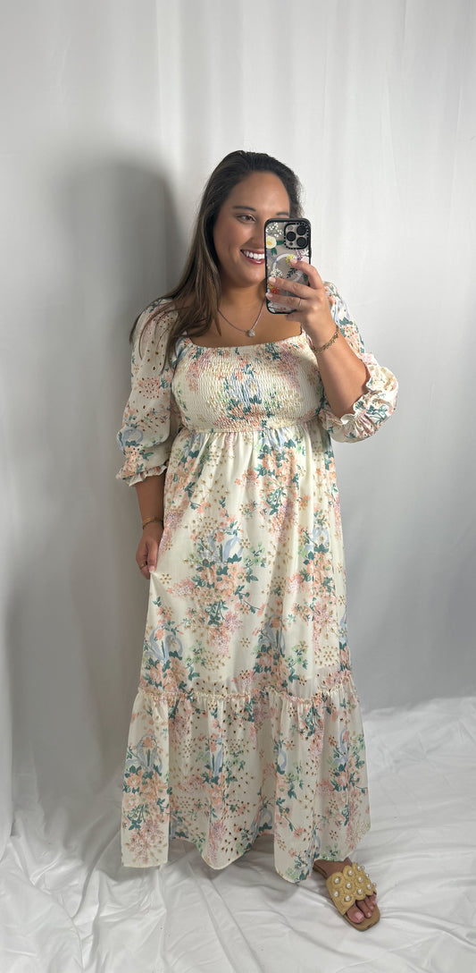 Vintage Dream Floral Maxi Dress