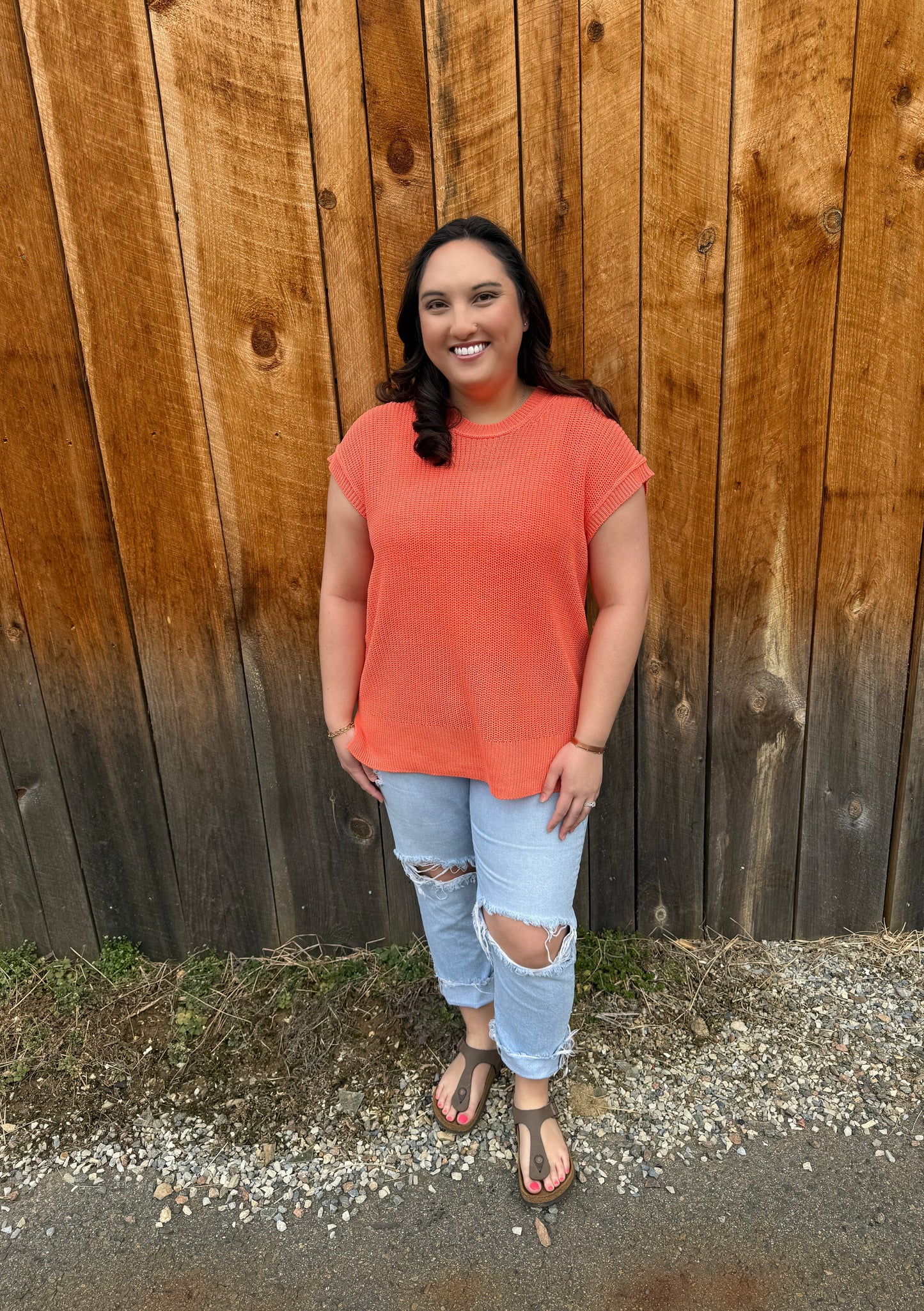 The Apricot Blossom Vest- Coral