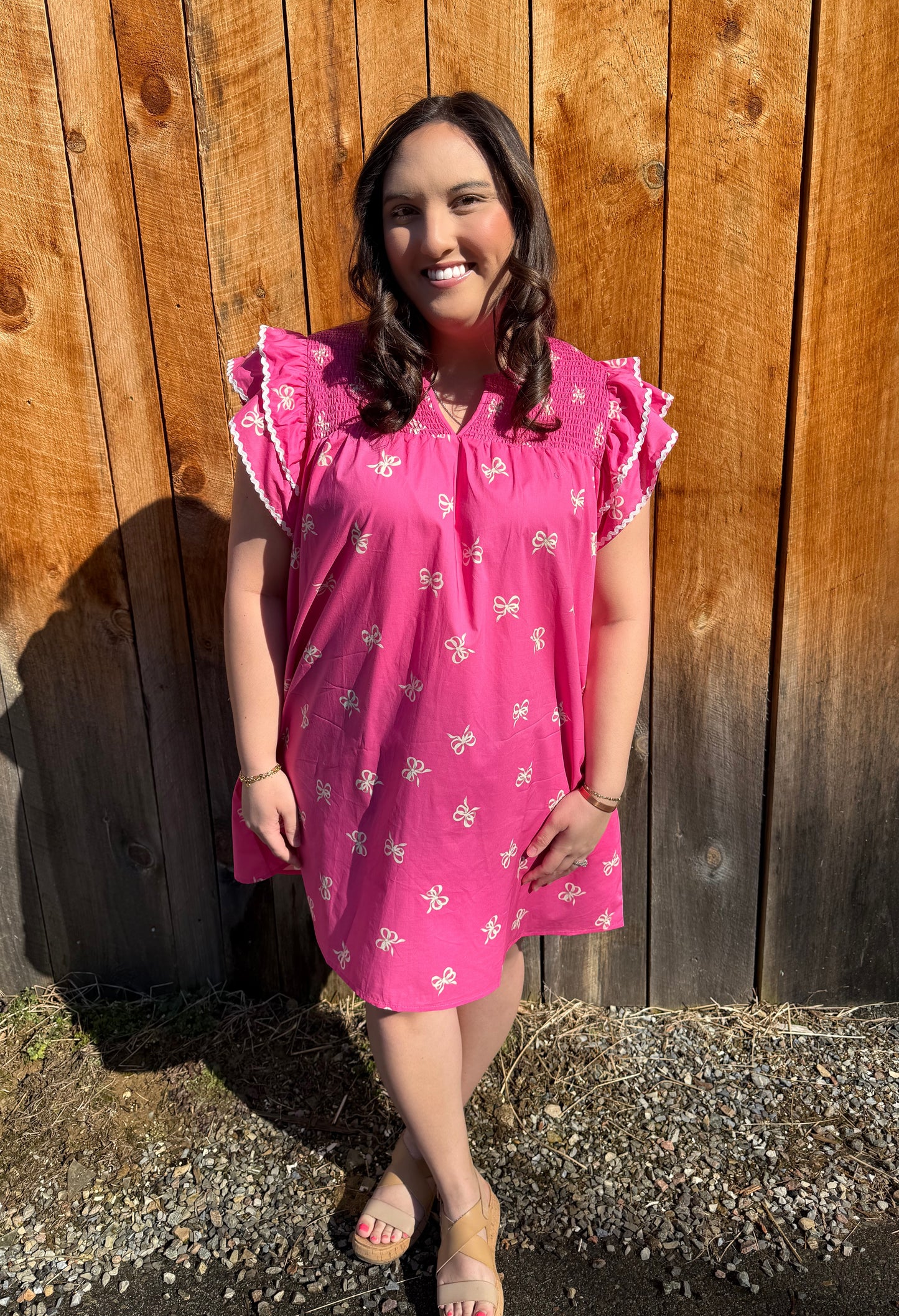 The Bow Belle Dress- Hot Pink