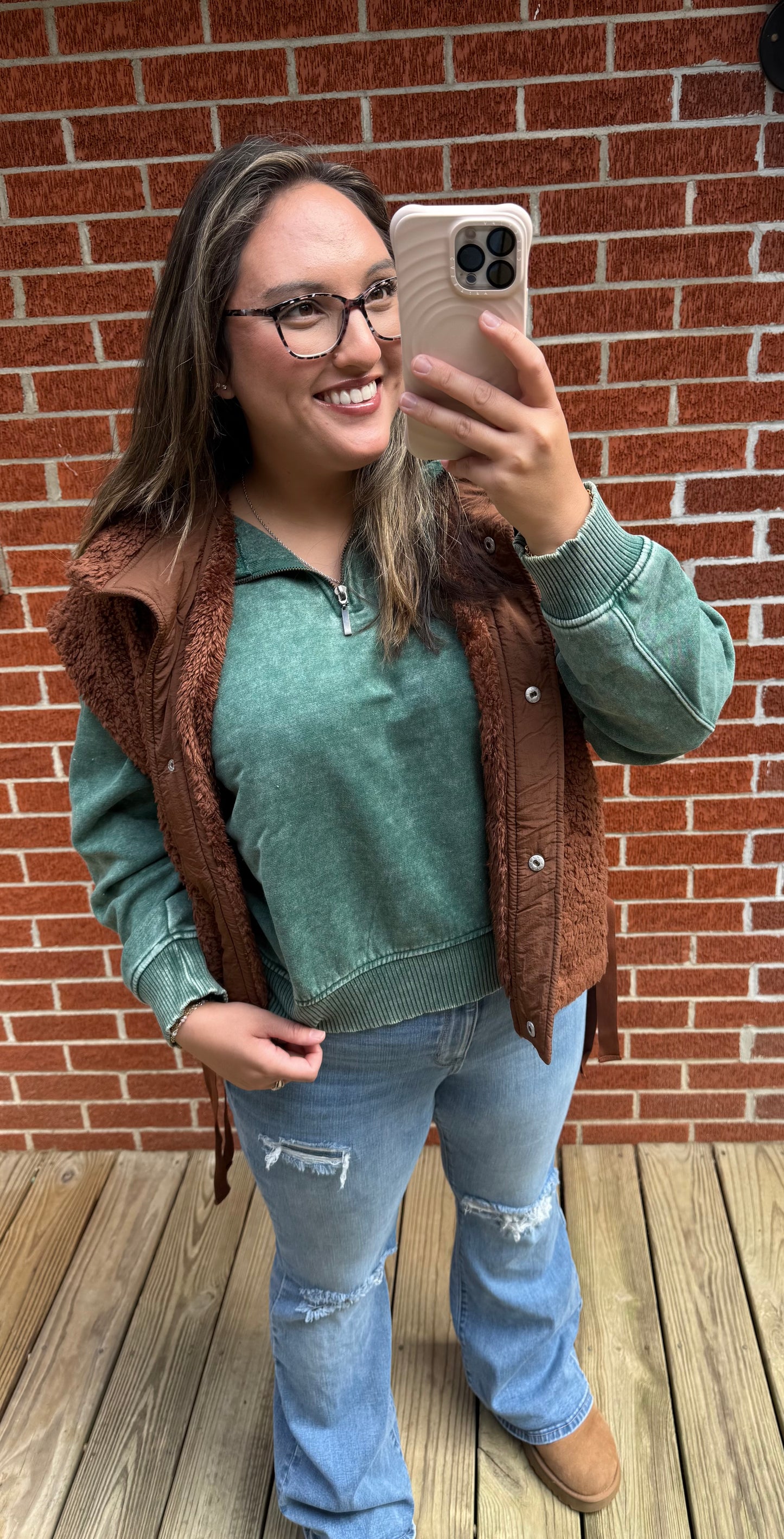 The Willow Creek Half Zip Pullover- Dark Green