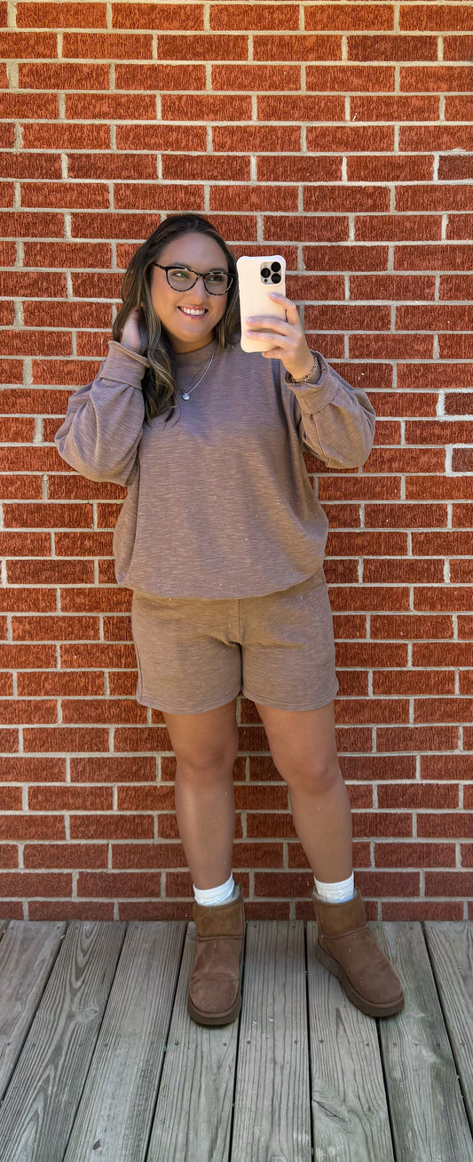 The Cocoa Lounge Duo Set- Cocoa