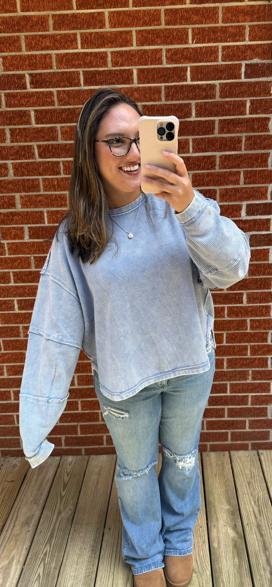 The Faded Sky Pullover- Marlin
