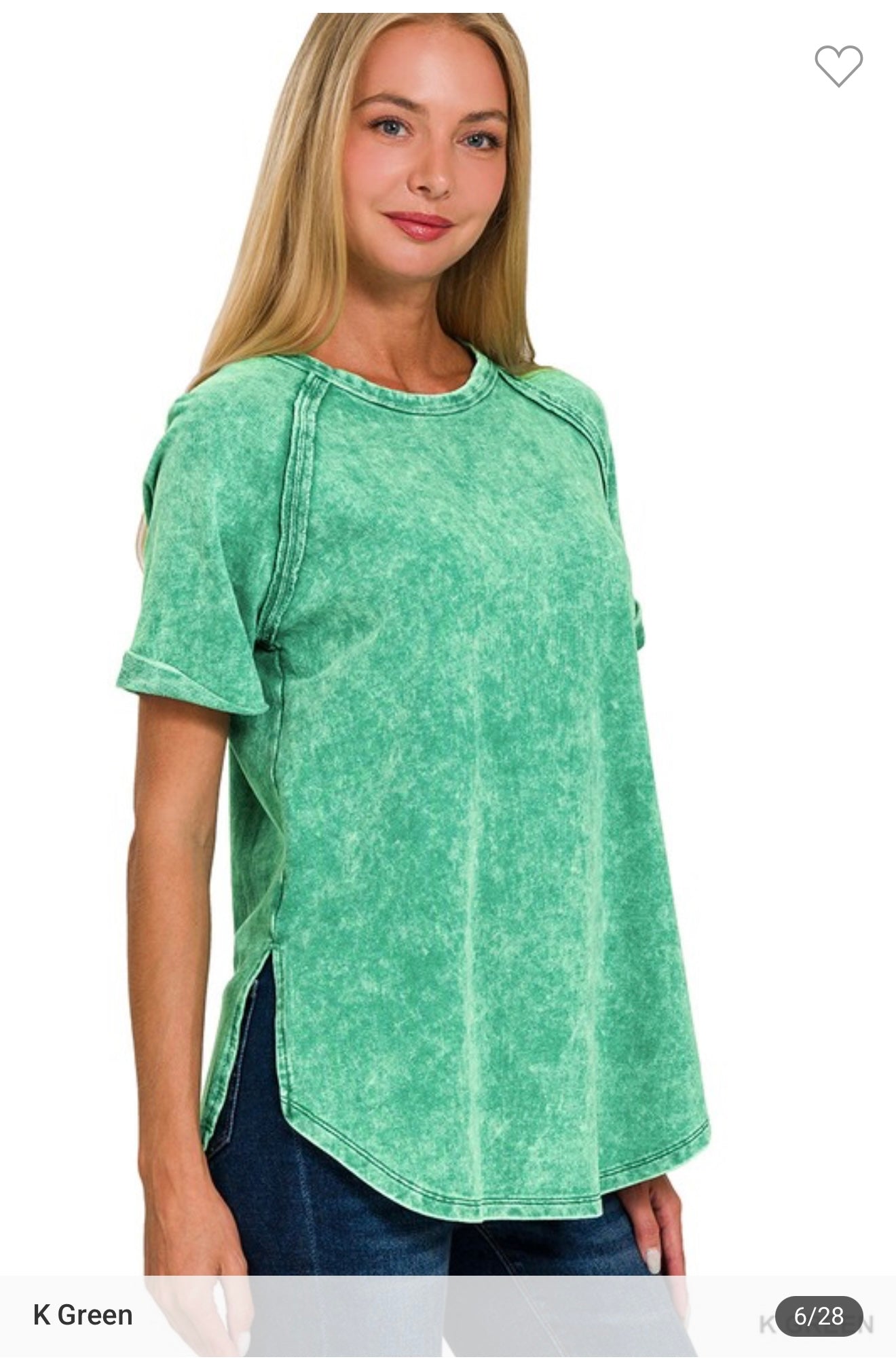 Abby's Acid Color Wash Short Sleeve Top