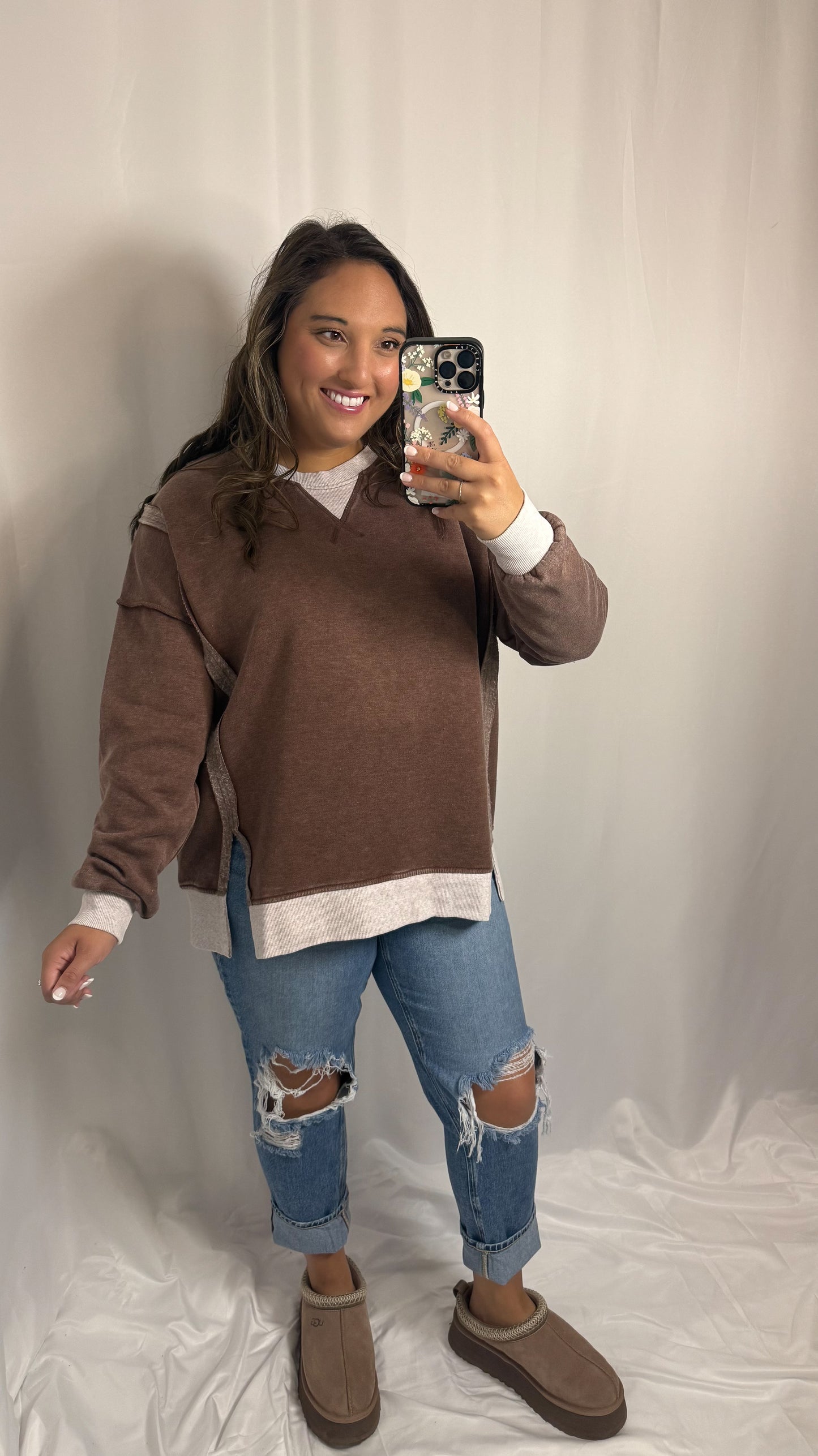 The Mocha Mornings Pullover- Brown