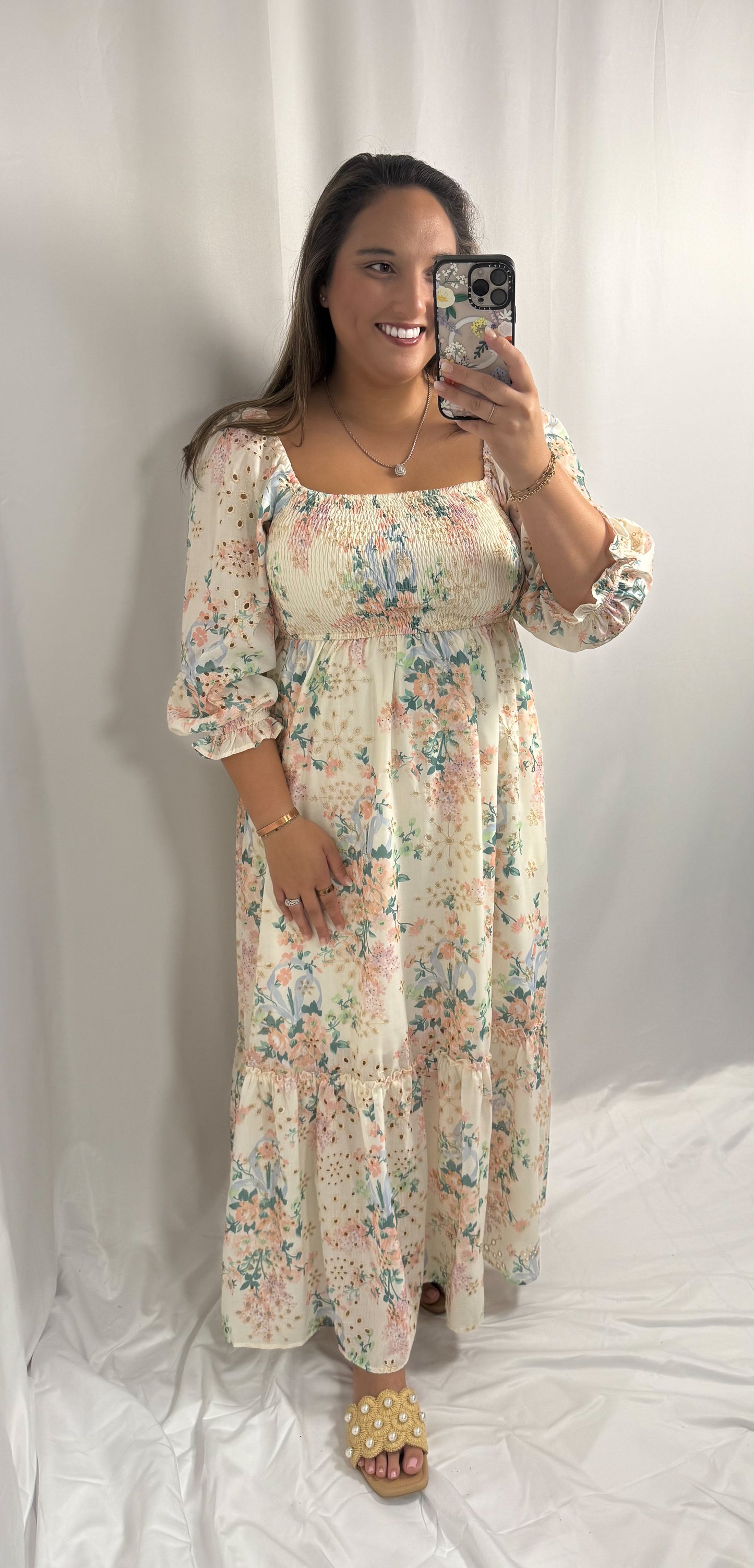 Vintage Dream Floral Maxi Dress