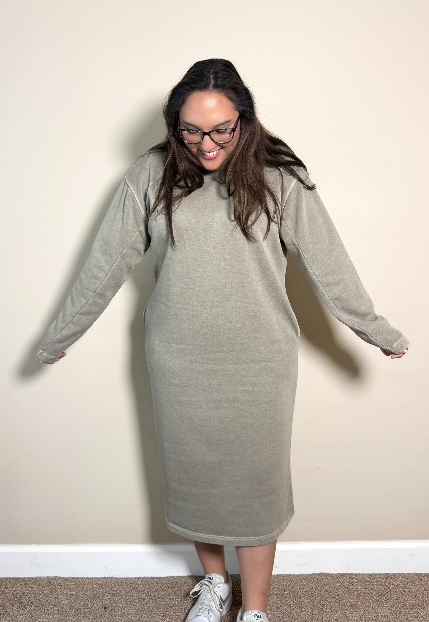 The Shadow Mocha Pullover Dress- Ash Mocha