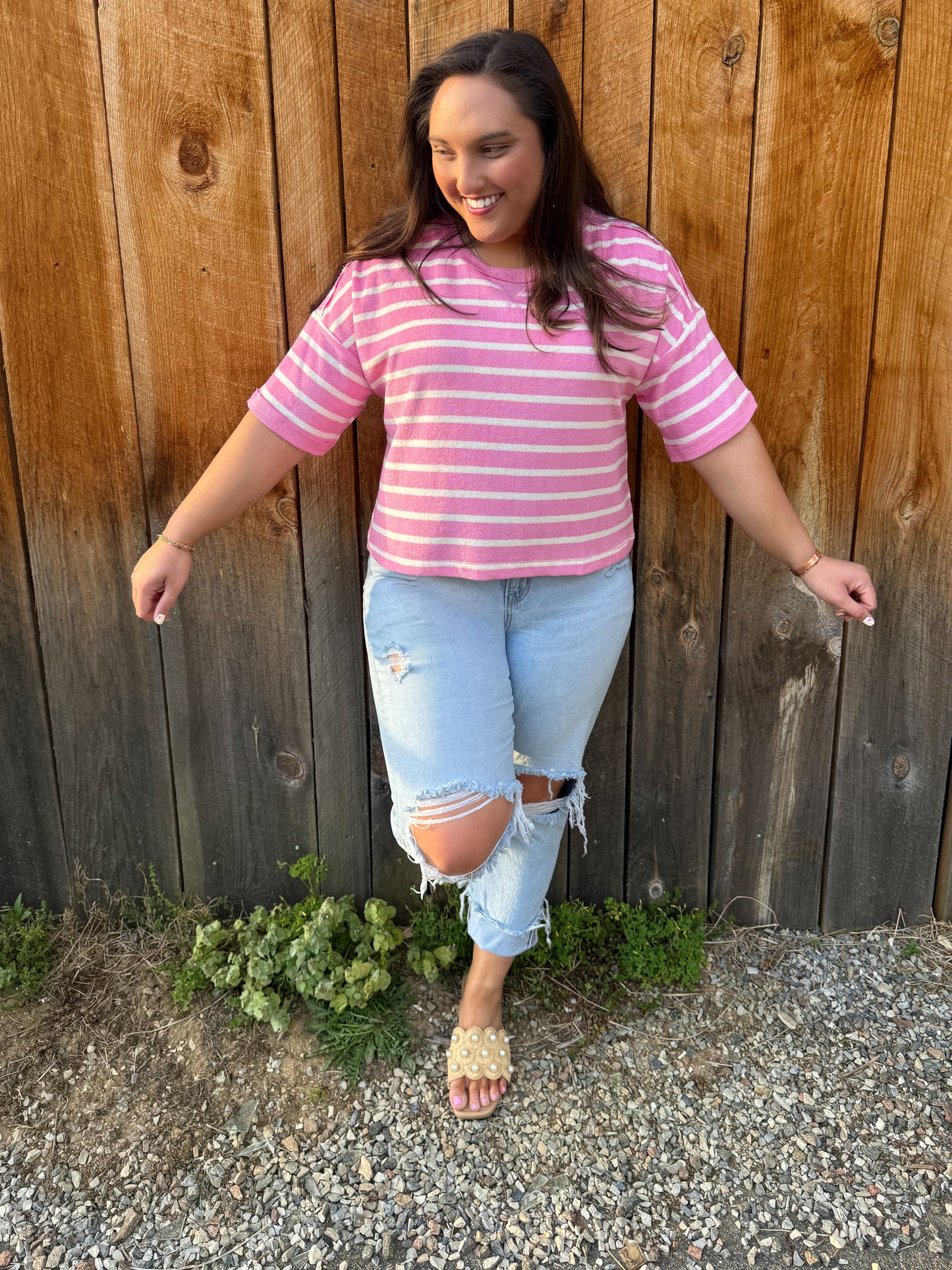 Pretty in Pink Striped Top