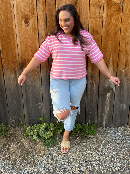 Pretty in Pink Striped Top
