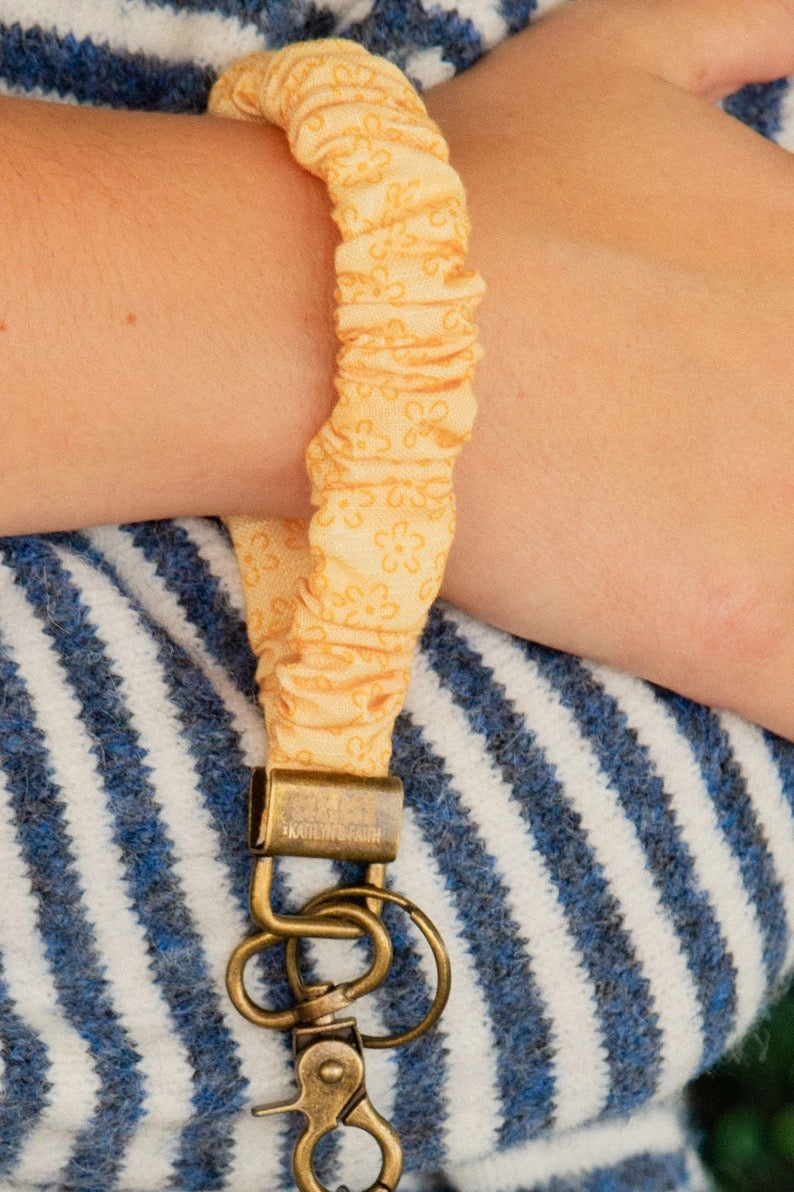 Yellow Bloom Scrunchie Keychain
