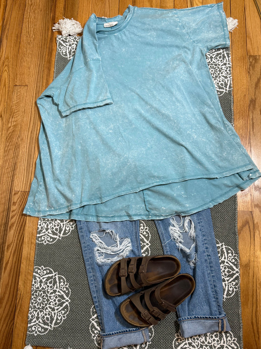 Crinkle Washed Cotton Oversized Top