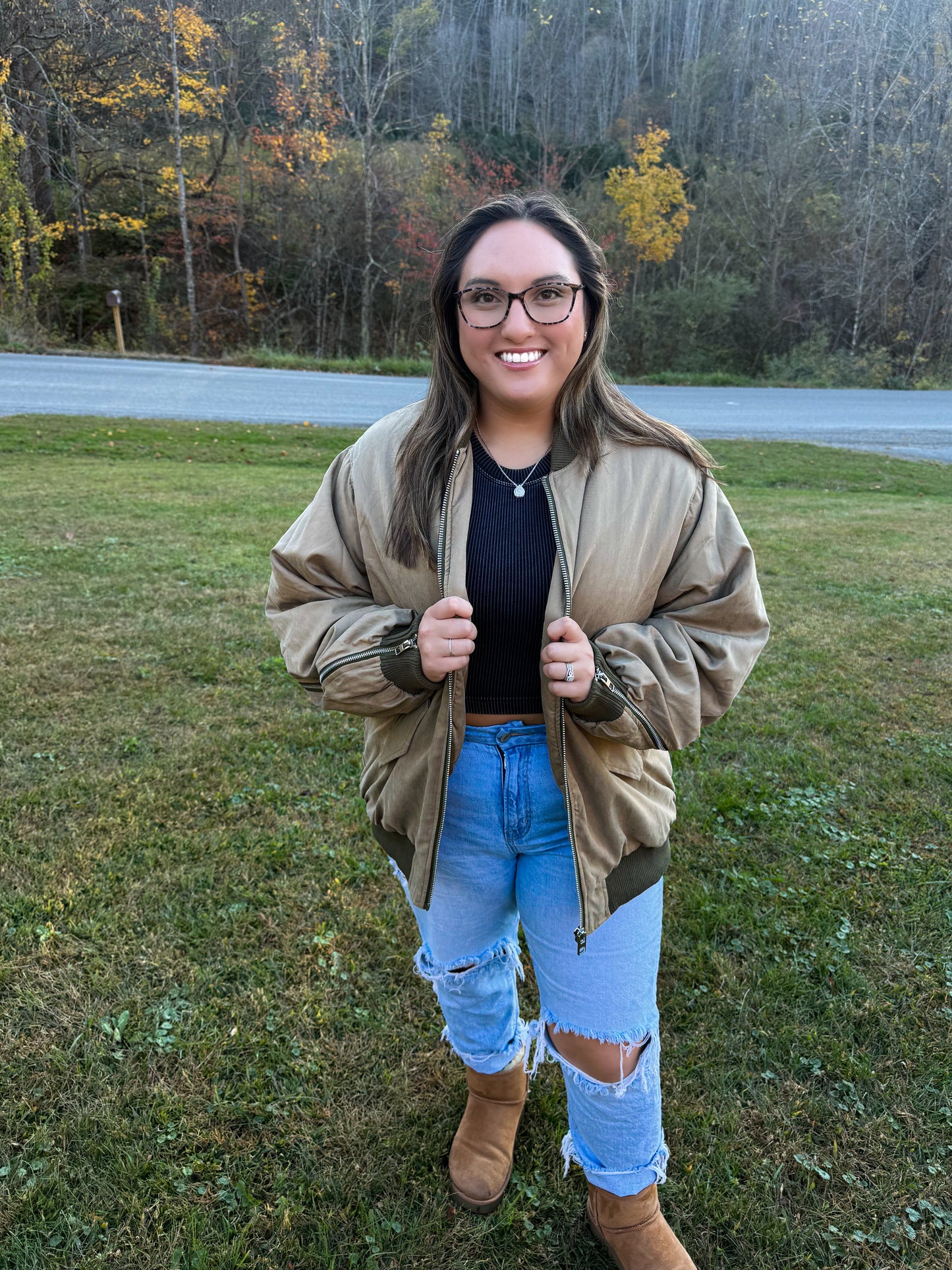 The Laid-Back Luxe Puffer Bomber- Khaki