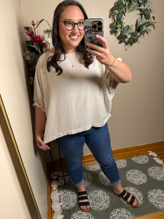 Penelope's Woven Oversized Boxy Top