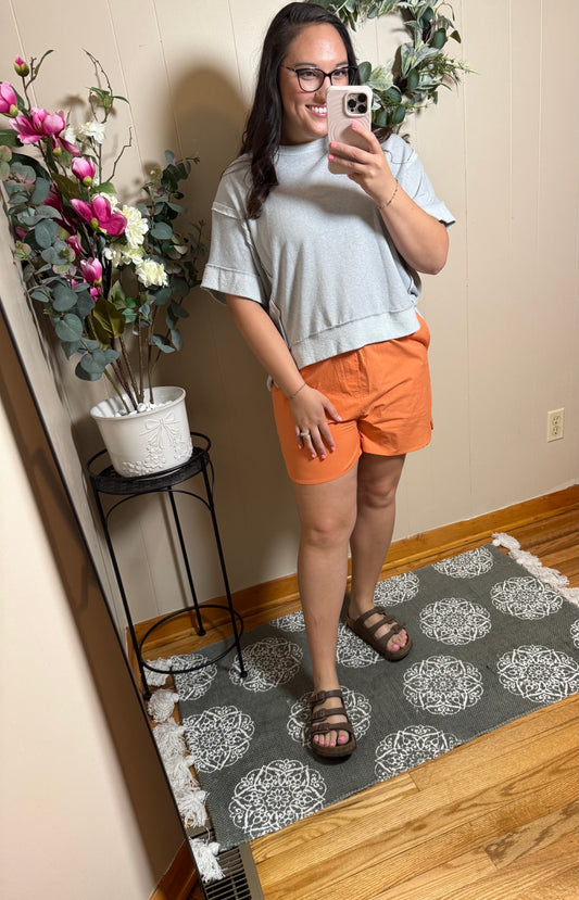 Poplin High-Waist Easy Shorts