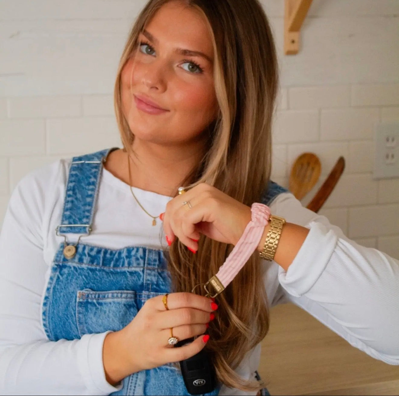 Lovely Stripes Scrunchie Keychain
