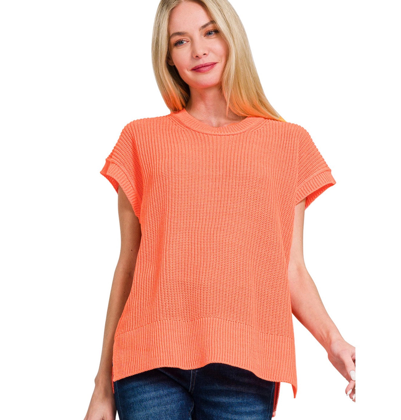 The Apricot Blossom Vest- Coral