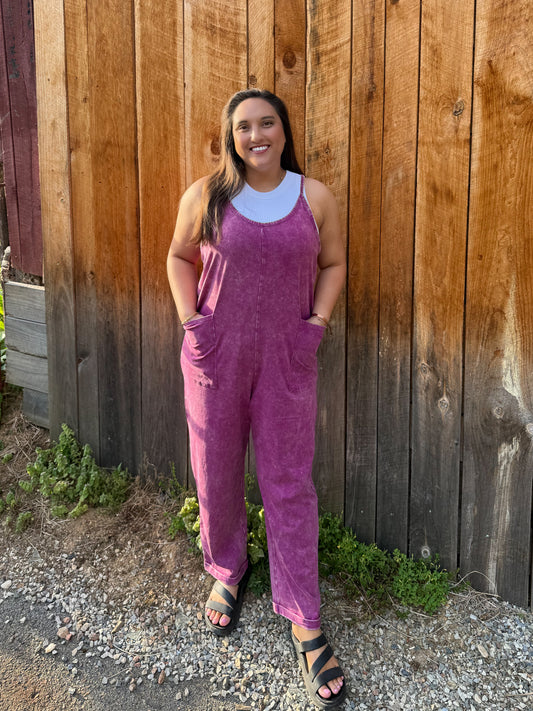 The Grab & Go Jumpsuit- Light Plum