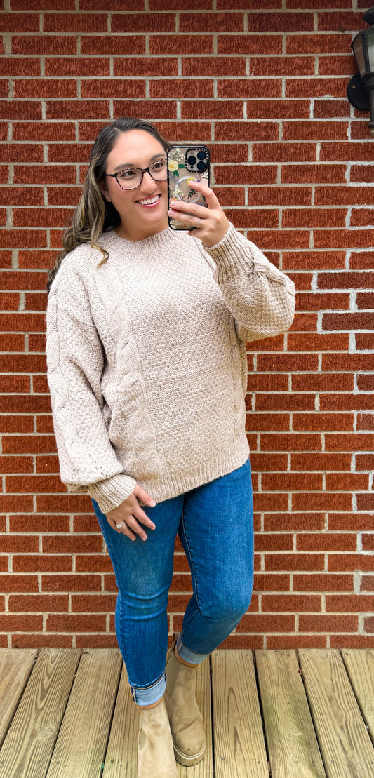 Almond Milk Knit Sweater- Almond