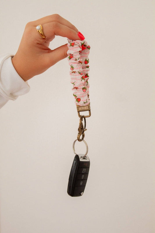 Strawberry Fields Scrunchie Keychain