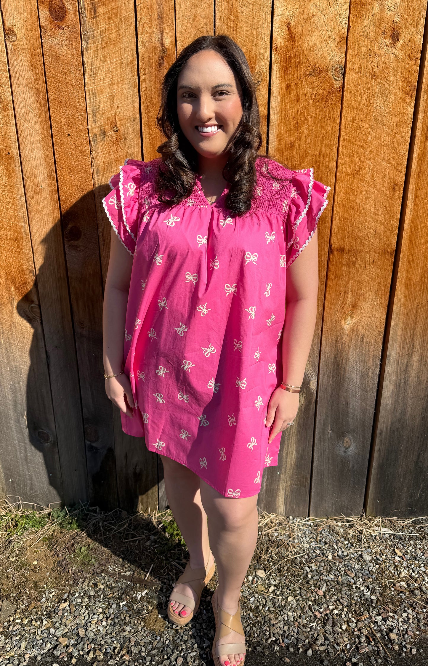 The Bow Belle Dress- Hot Pink